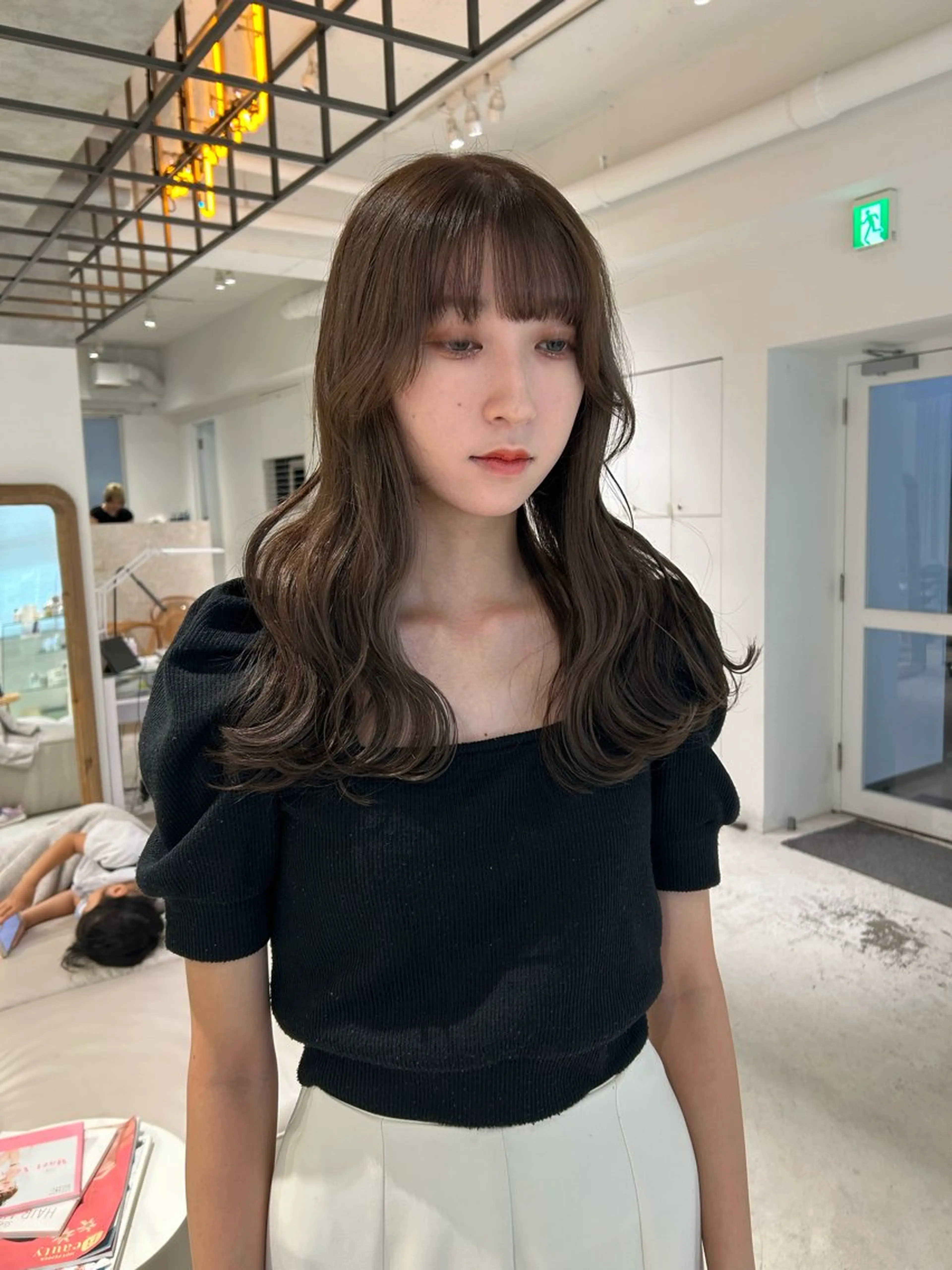 ロング カラー グレージュ カット ヘアカラー トリートメント 透明感カラー🫧 nanohaのヘアスタイル