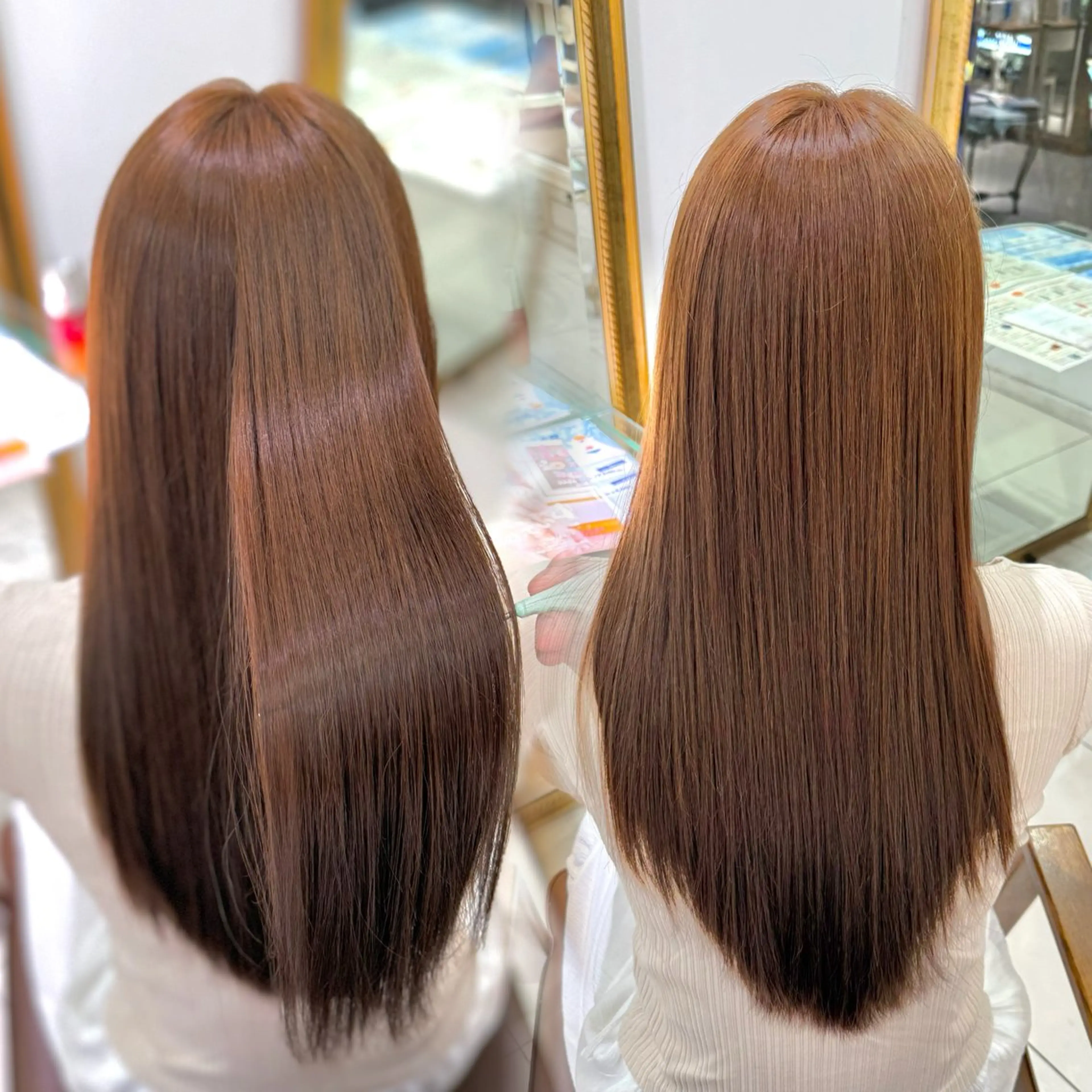 ロング ヘアカラー トリートメント 髪質改善”艶"カラー 🤍Hono🇰🇷のヘアスタイル