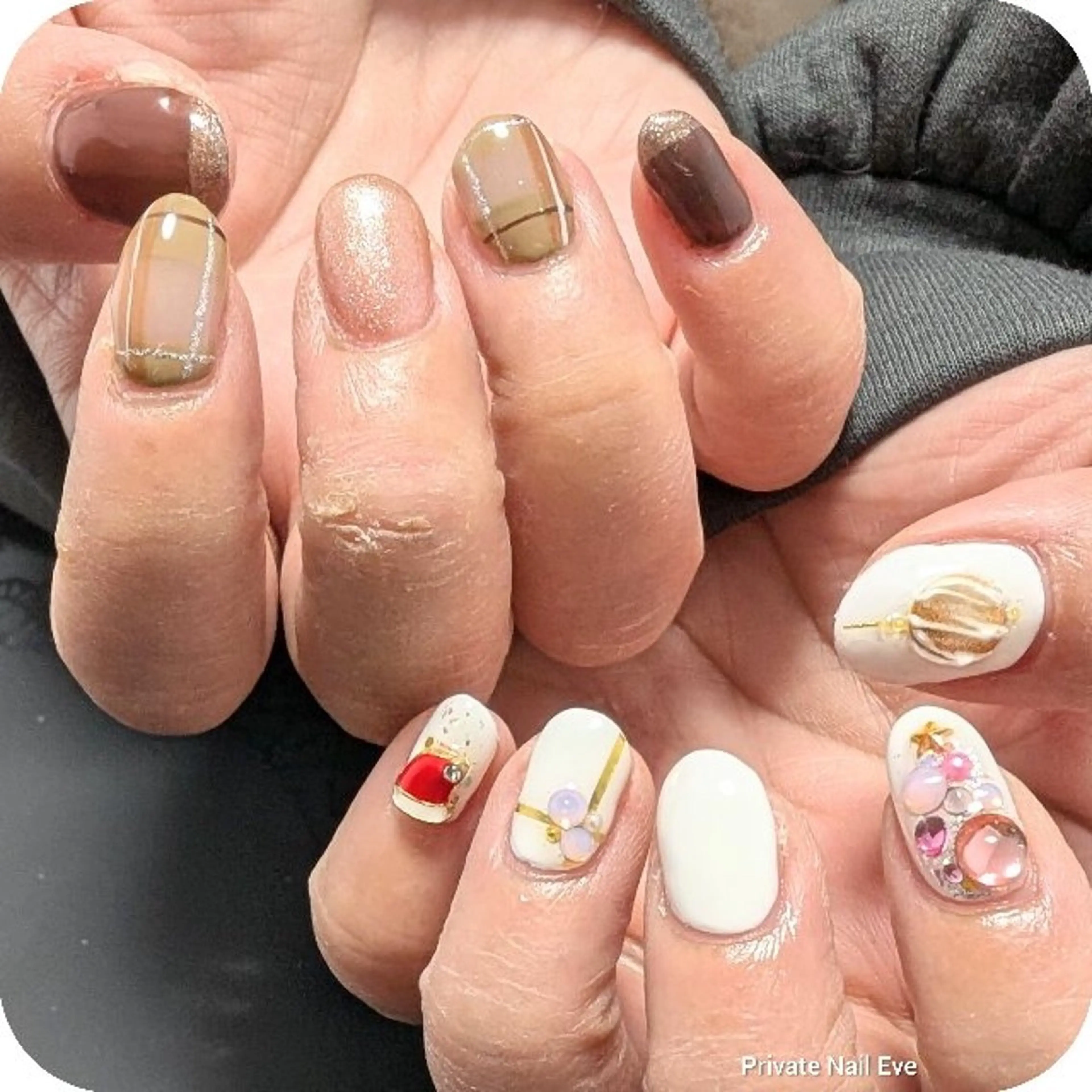 ネイル 冬ネイル クリスマス ハンドネイル ネイル junkoのネイルデザイン