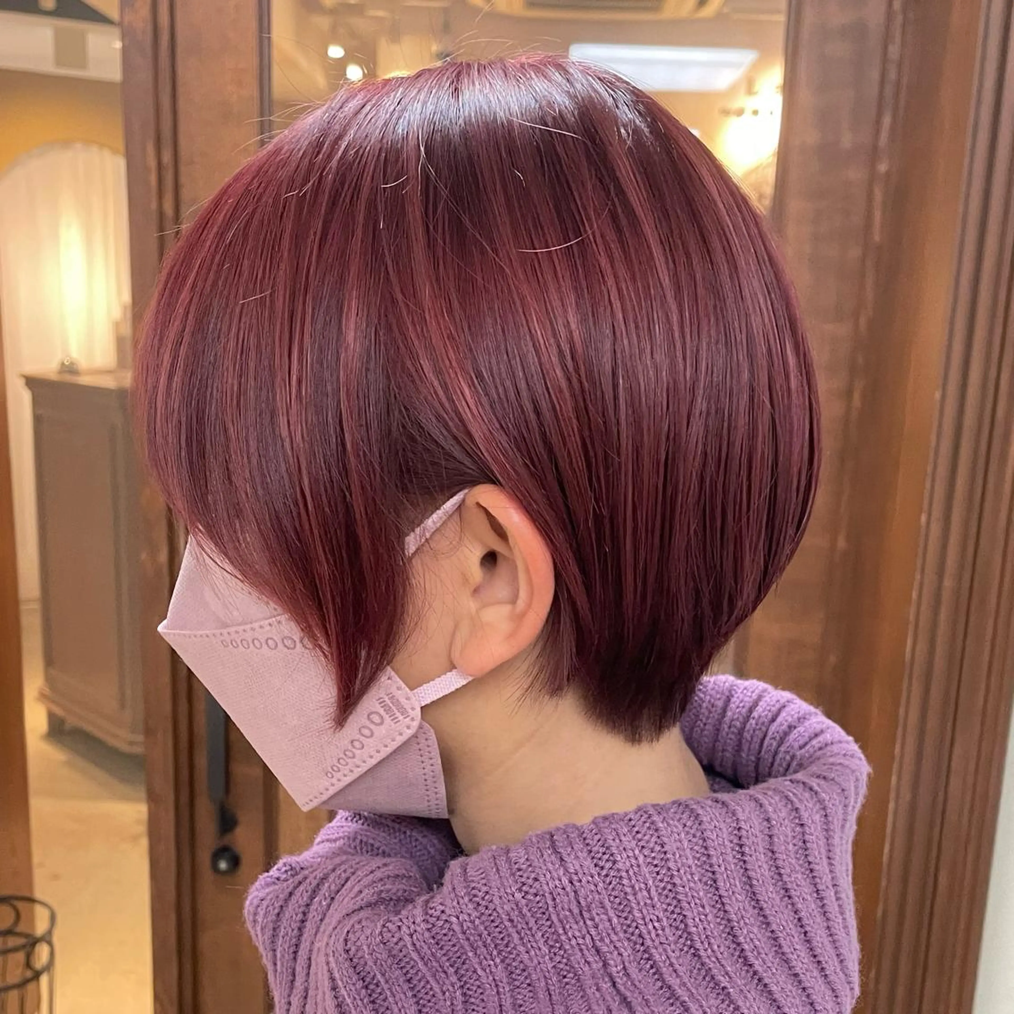 ショート カラー ヘアアレンジ カット 縮毛矯正 トリートメント maoブリーチ無し 似合わせカラーのヘアスタイル