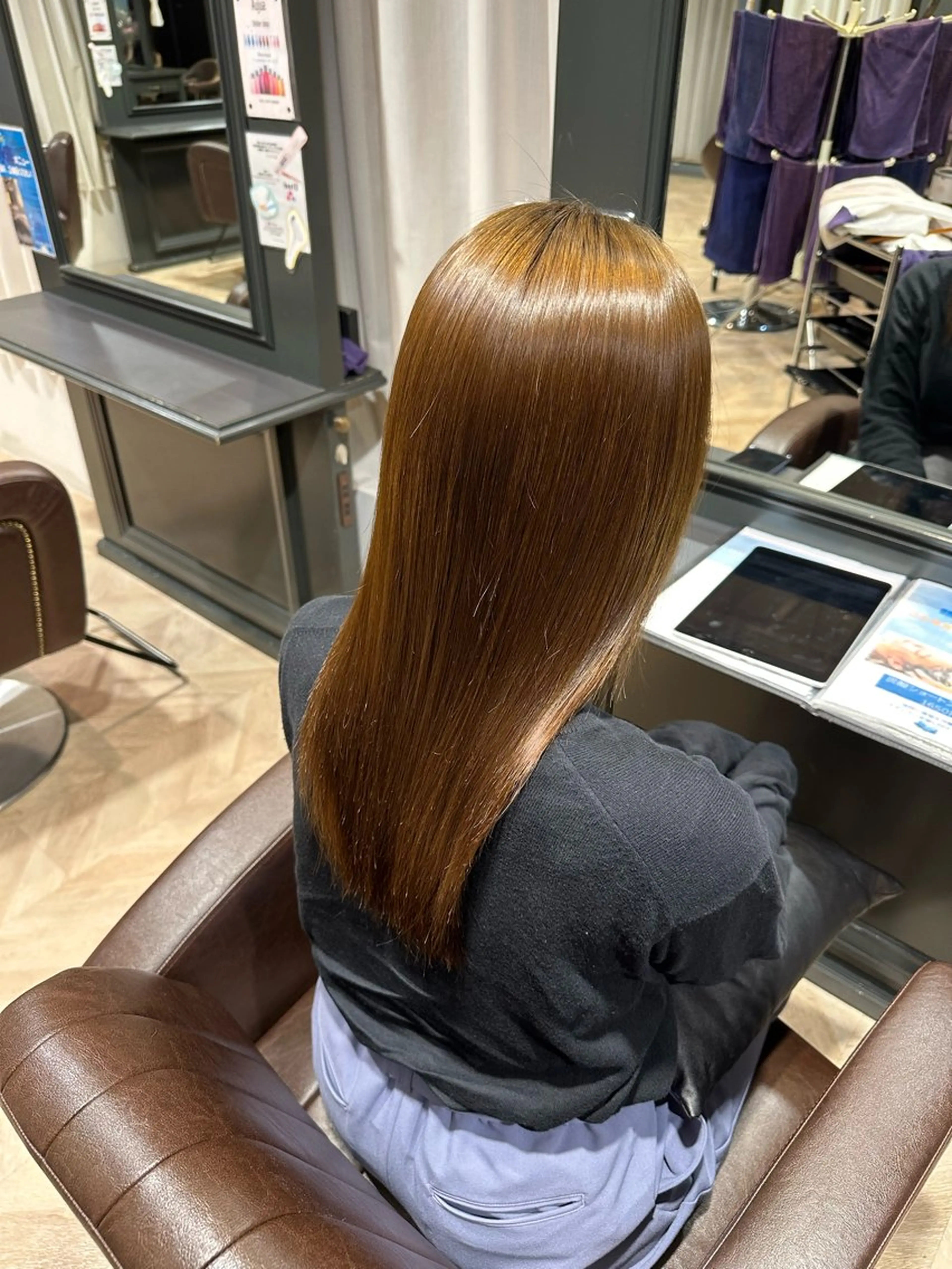 セミロング 縮毛矯正 髪質改善/レイヤー カット/川上京香のヘアスタイル