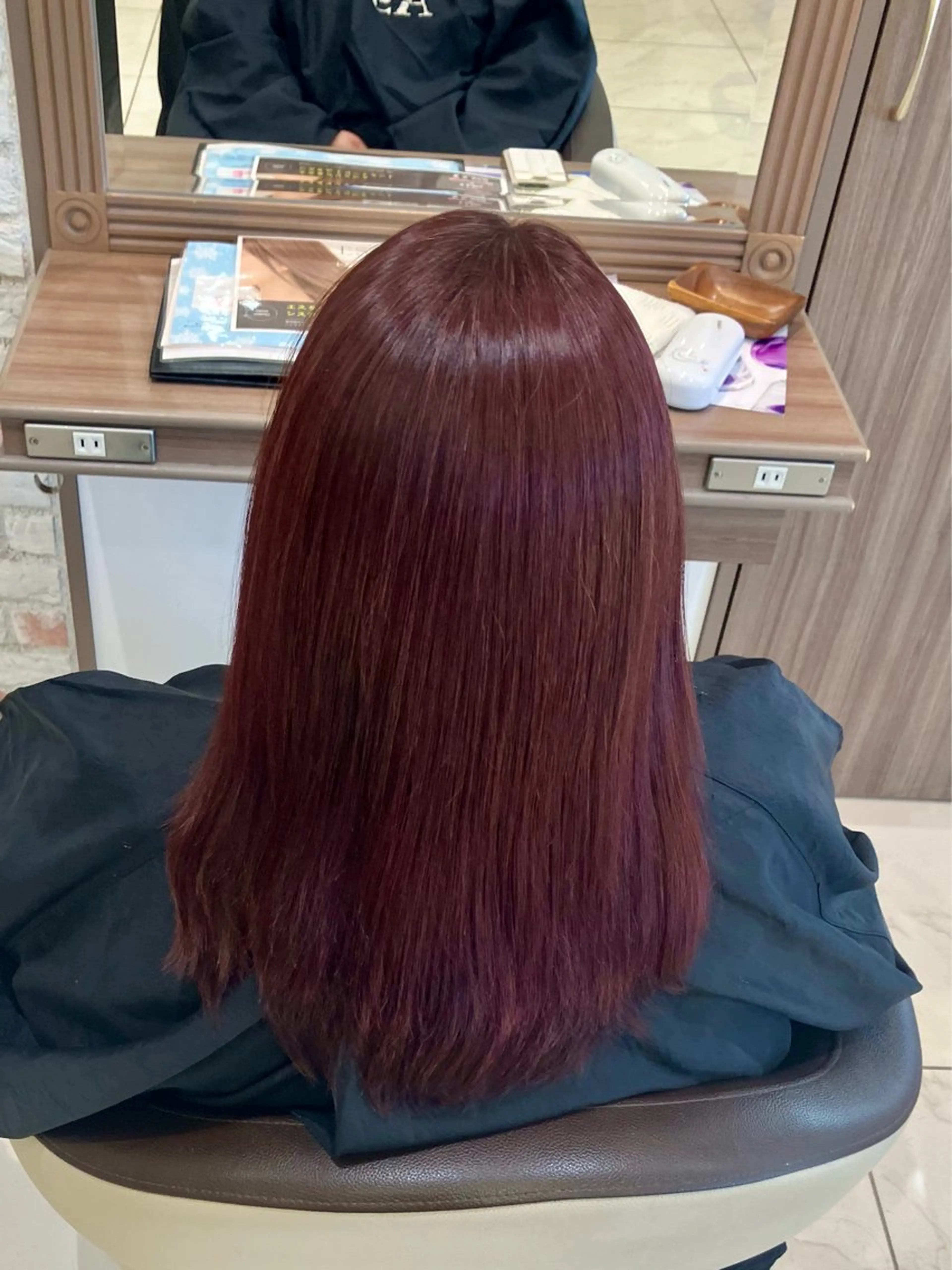 ミディアム カラー ピンクカラー レッドカラー 🧡Ash 新杉田🧡山本のヘアスタイル