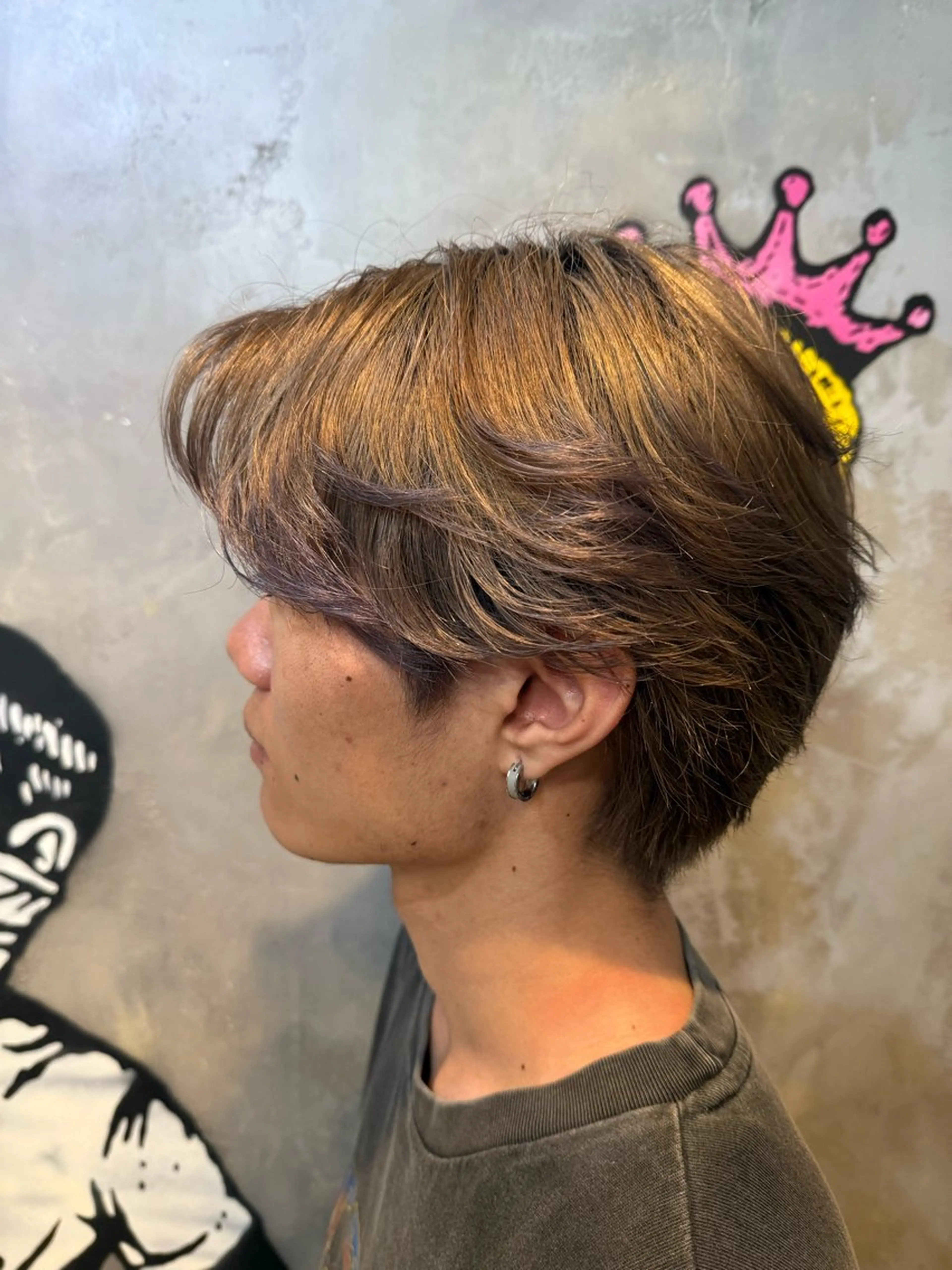 カラー メンズ メンズブリーチ アッシュ ブリーチ グレージュ 田中 叶夢のヘアスタイル