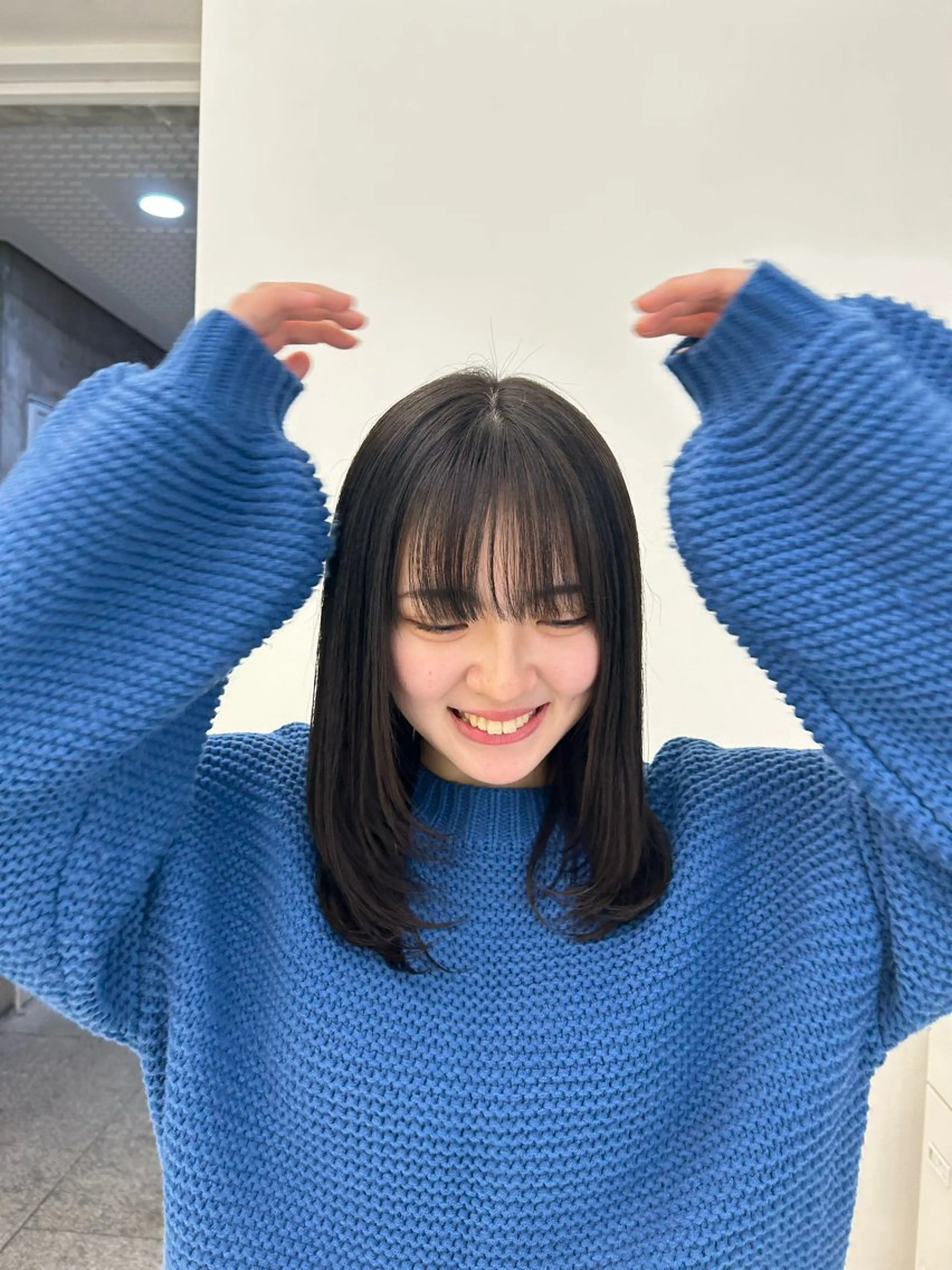 ミディアム 顔周りカット 韓国風ヘア レイヤーカット カット ヘアカラー 縮毛矯正 ♡くすみトレンド ♡Rikutoのヘアスタイル