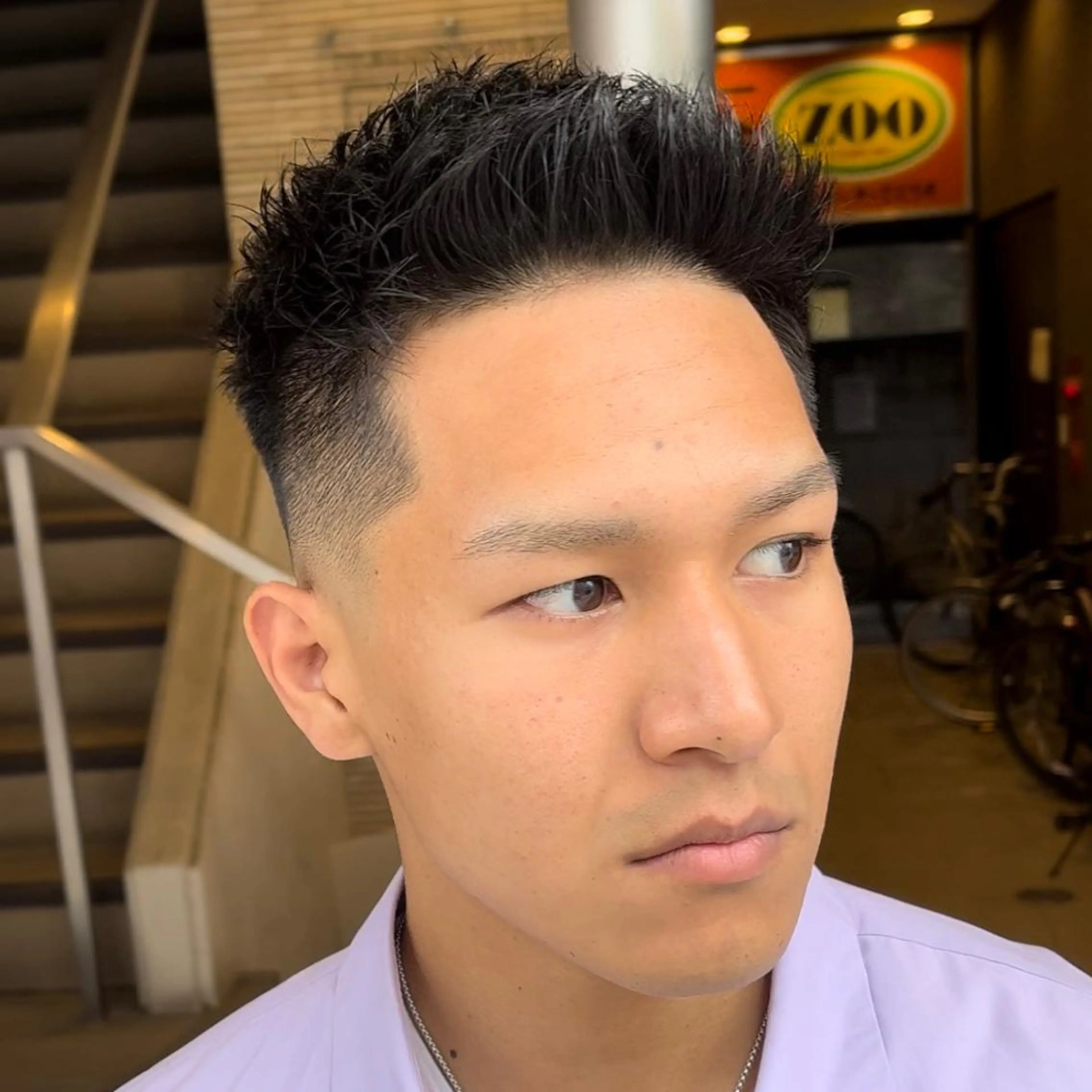 ショート メンズ フェードカット メンズパーマ スキンフェード スペインカール カット 立川/メンズパーマ 厚進太郎のヘアスタイル