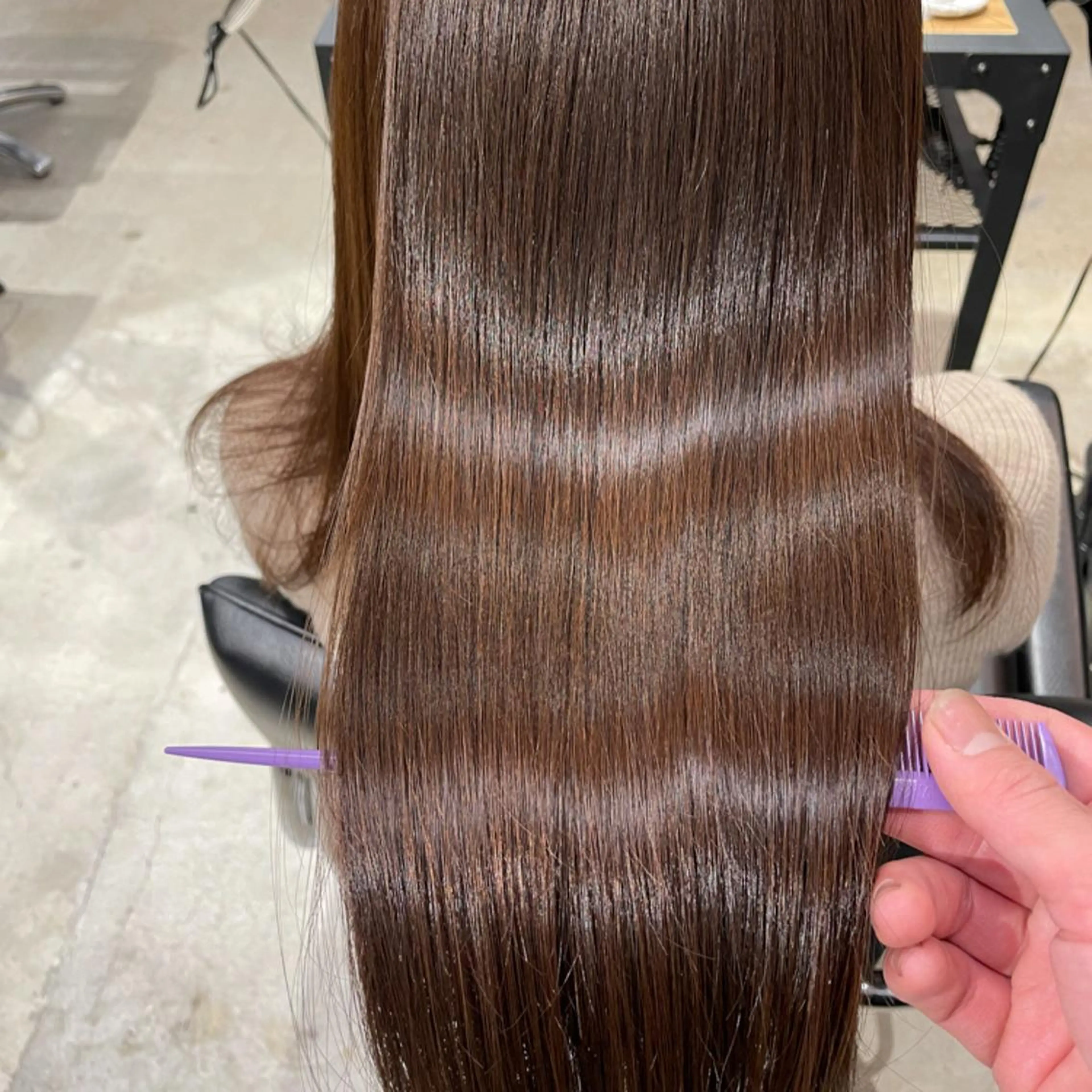 セミロング 縮毛矯正 酸性ストレート カット 縮毛矯正 トリートメント baton  hair salon所属・✽透明感ｶﾗｰ ✽ 🍆那須ももこ🍑のヘアスタイル