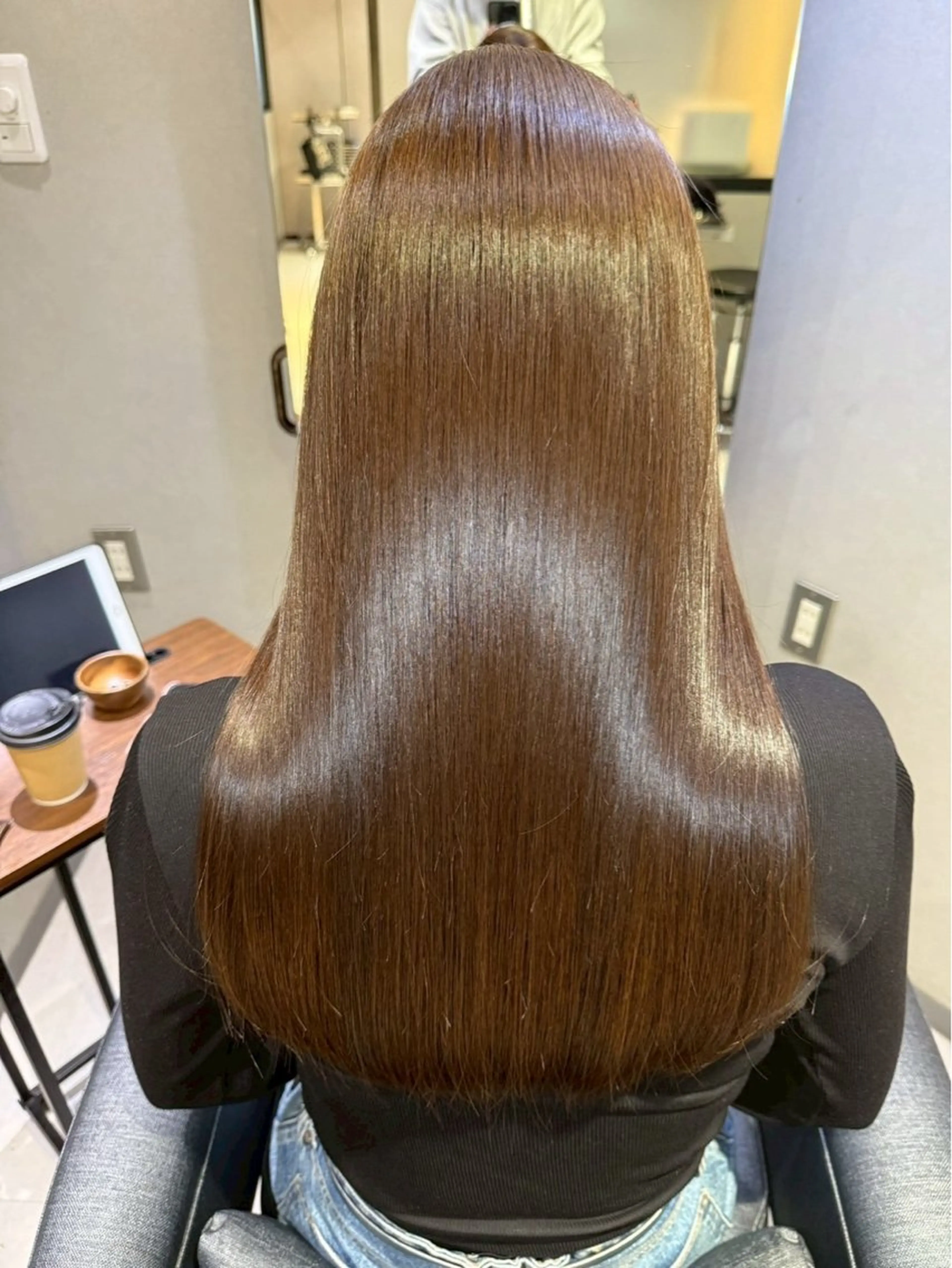 ロング カラー 髪質改善韓国コテ巻き パーマ/城井友輔のヘアスタイル