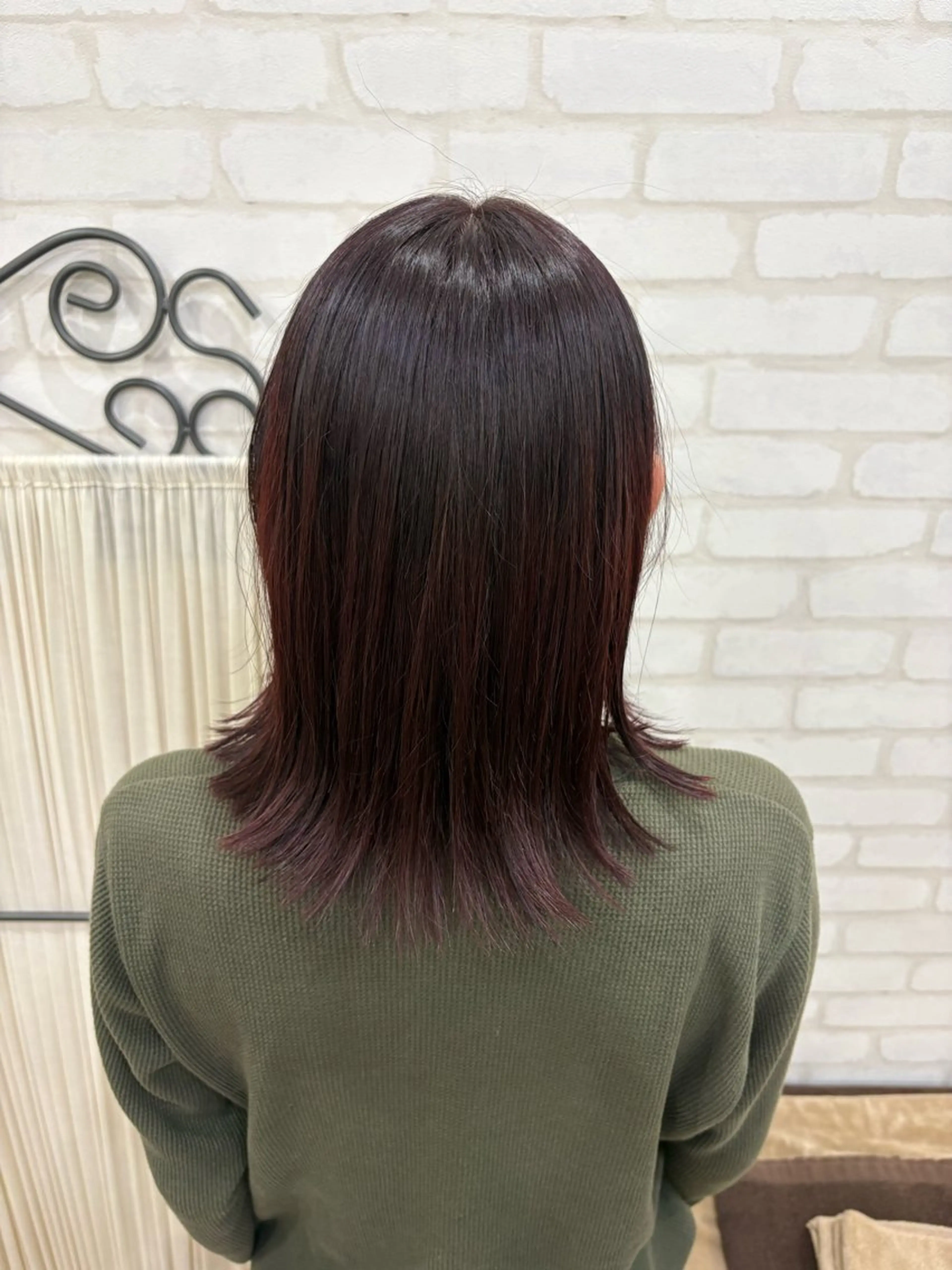 ミディアム カラー ブリーチ ブラウンカラー ブリーチなしカラー レッドカラー レッドブラウン 高橋 知輝のヘアスタイル