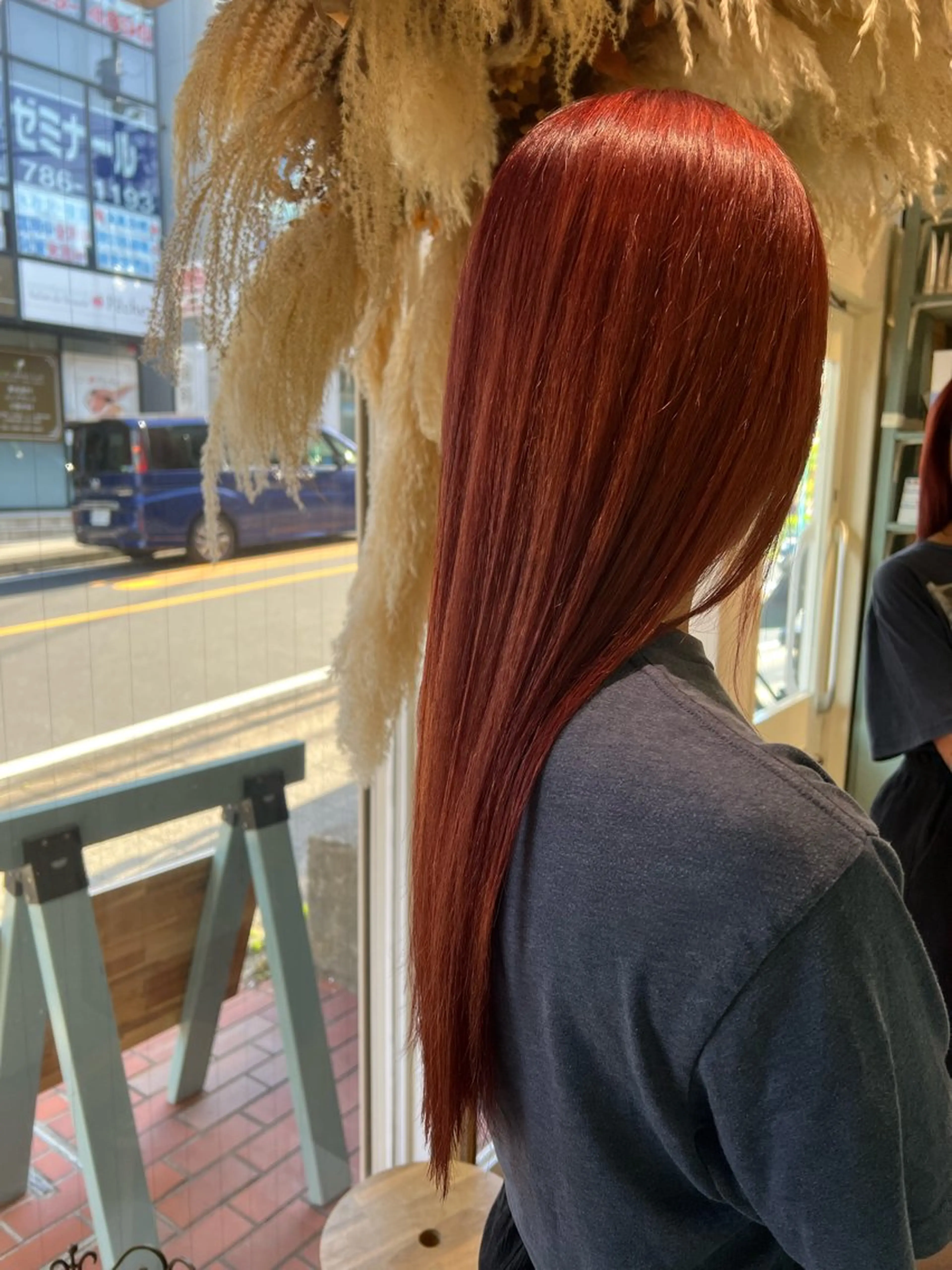 ロング ヘアカラー 朝が楽になる艶髪縮毛 ✨中稲明梨のヘアスタイル