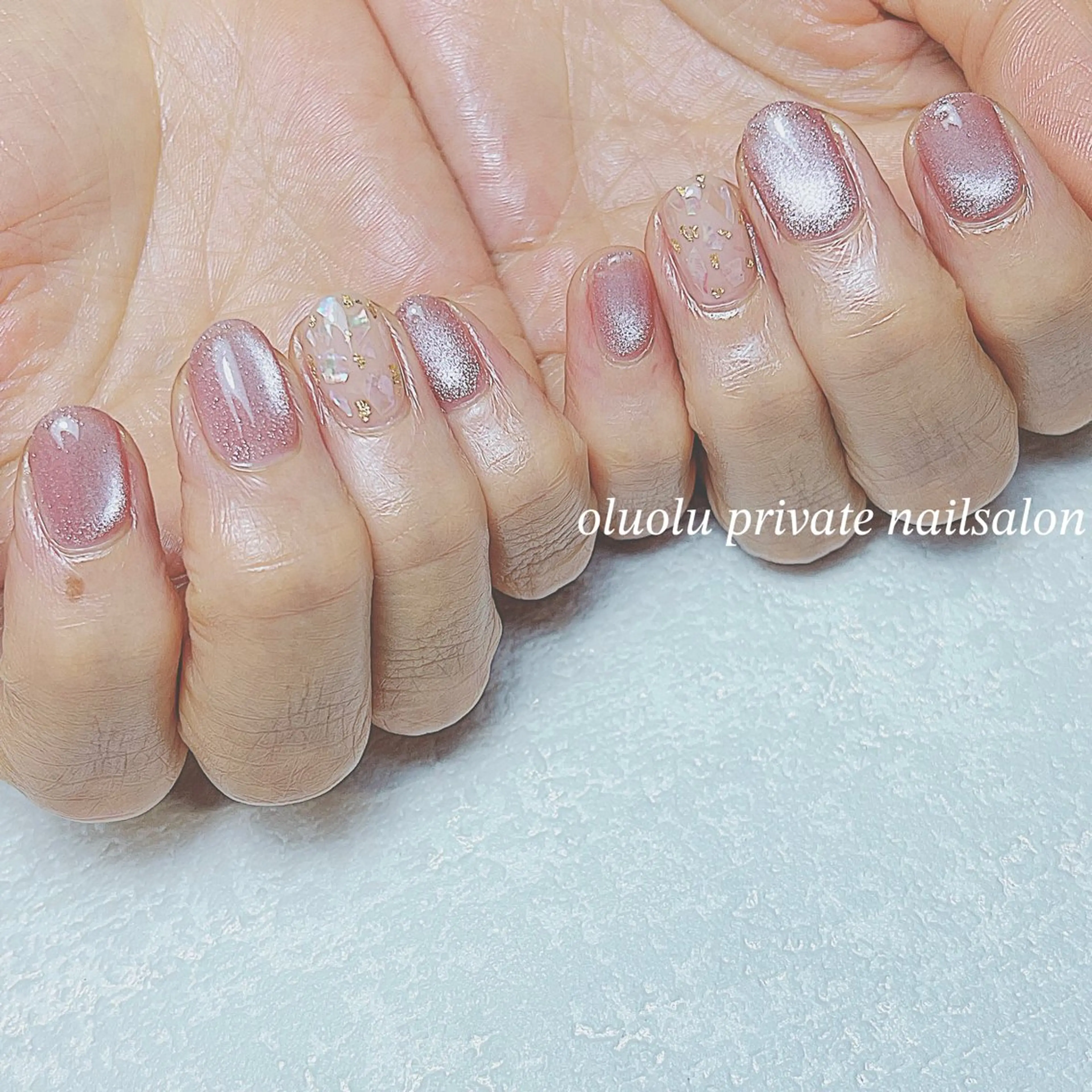 ネイル アートネイル フットネイル 氷ネイル・うるうるネイル マグネットネイル ニュアンスネイル ハンドネイル 大村 紬華のネイルデザイン