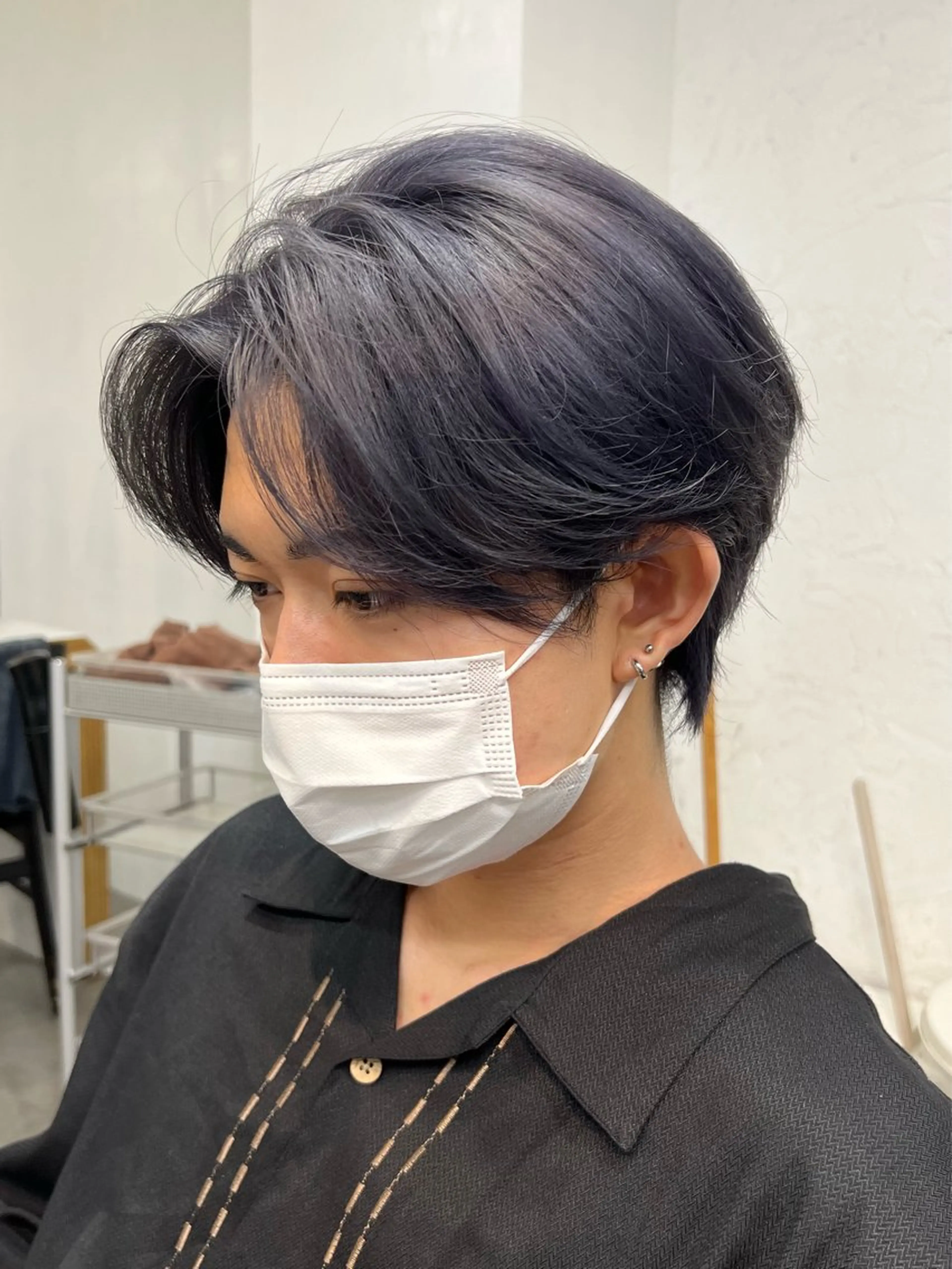 ショート カラー ブリーチ 透明感カラー ラベンダーカラー シルバー 似合わせヘア/ ハイライト/廣田歩のヘアスタイル