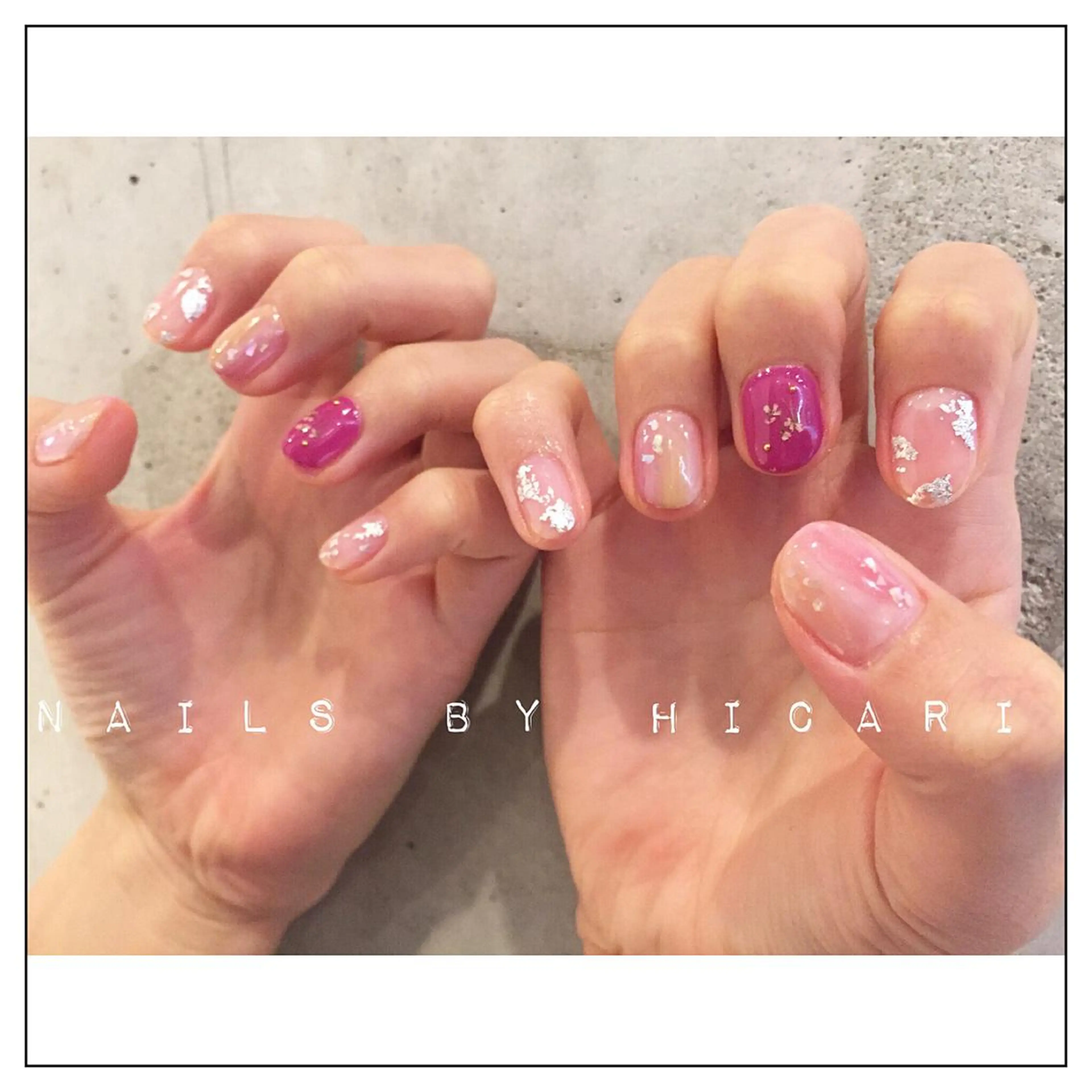 カラー ネイル マツエク・マツパ ジェルネイル ニュアンスネイル パラジェル illum hicariのネイルデザイン