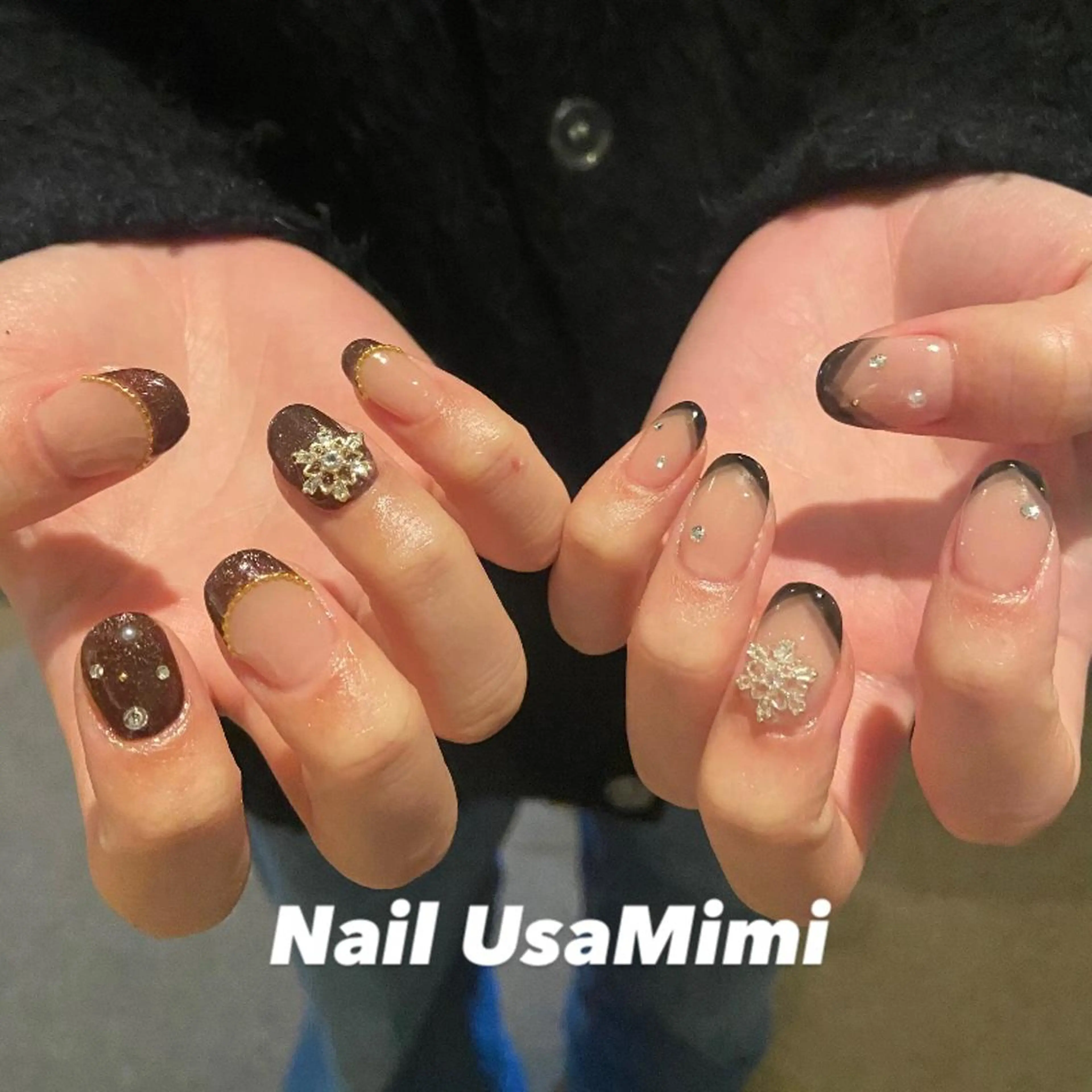 ネイル クリアネイル フットネイル ジェルネイル マグネットネイル 持ち込み 本町ネイルNail UsaMimiのネイルデザイン