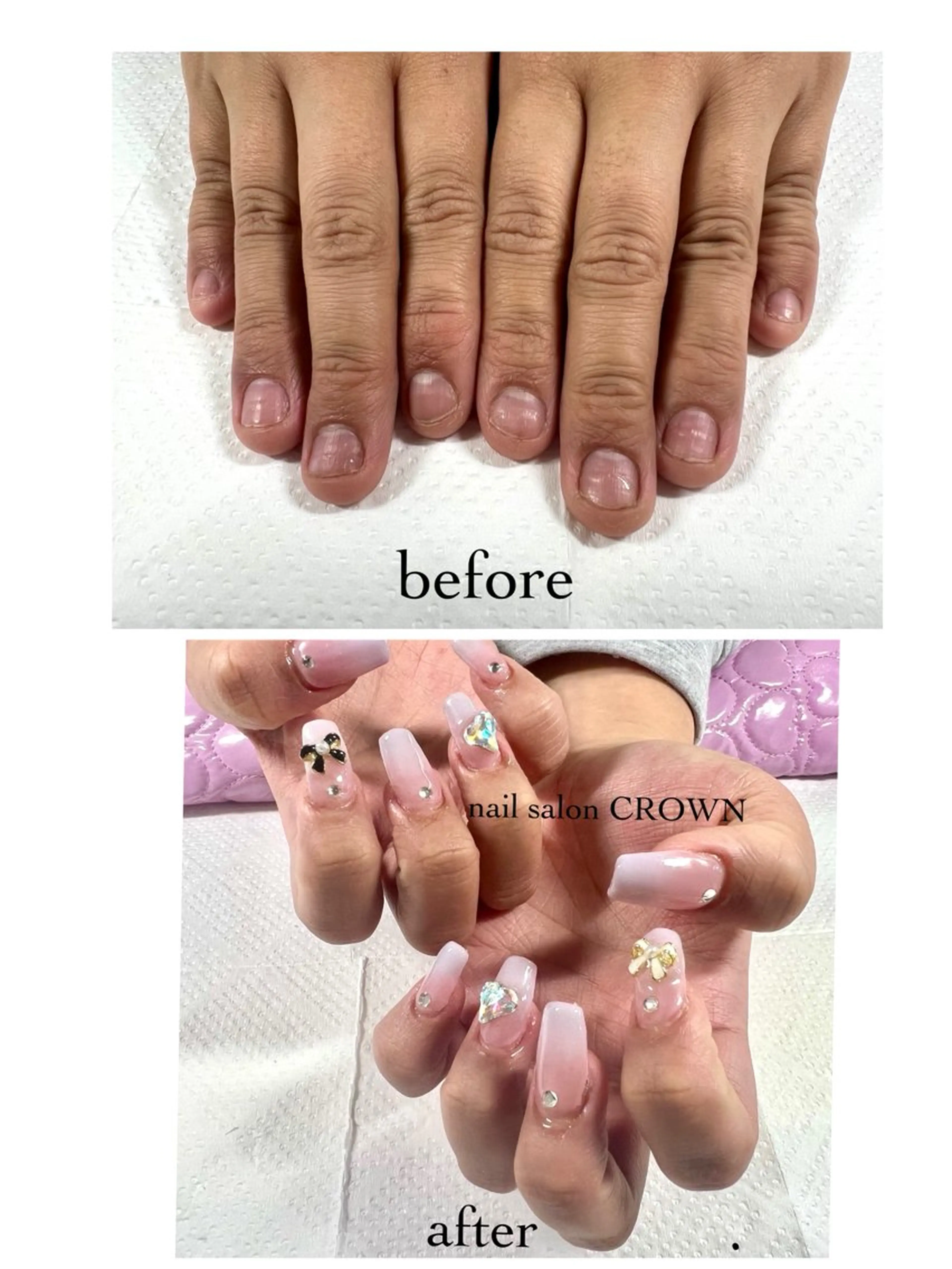 ネイル 長さ出し ネイルチップ nail salon CROWNのネイルデザイン