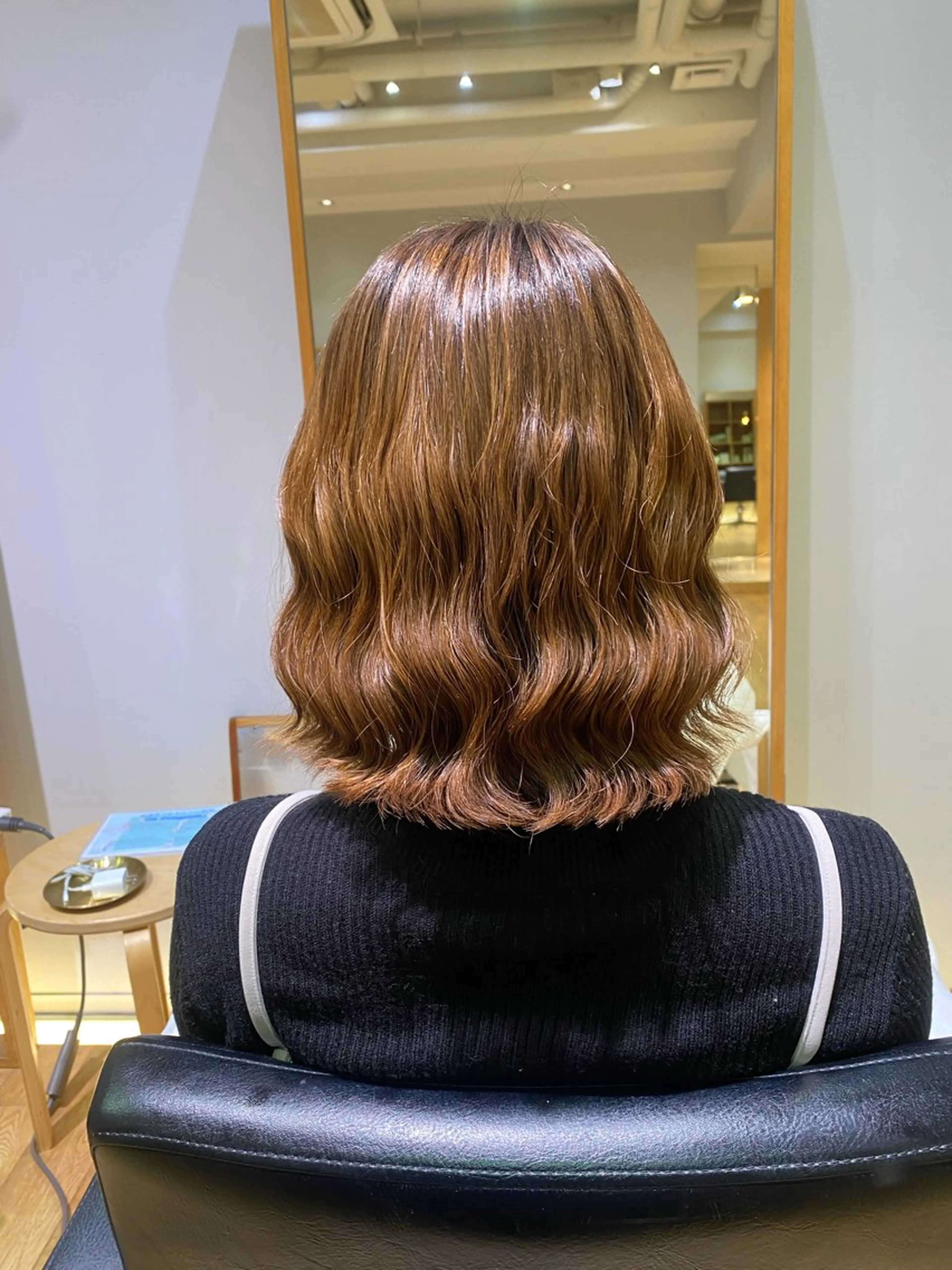 ミディアム カット パーマ トリートメント コテ巻き風/ボブ パーマ🌼杉田 萌恵のヘアスタイル