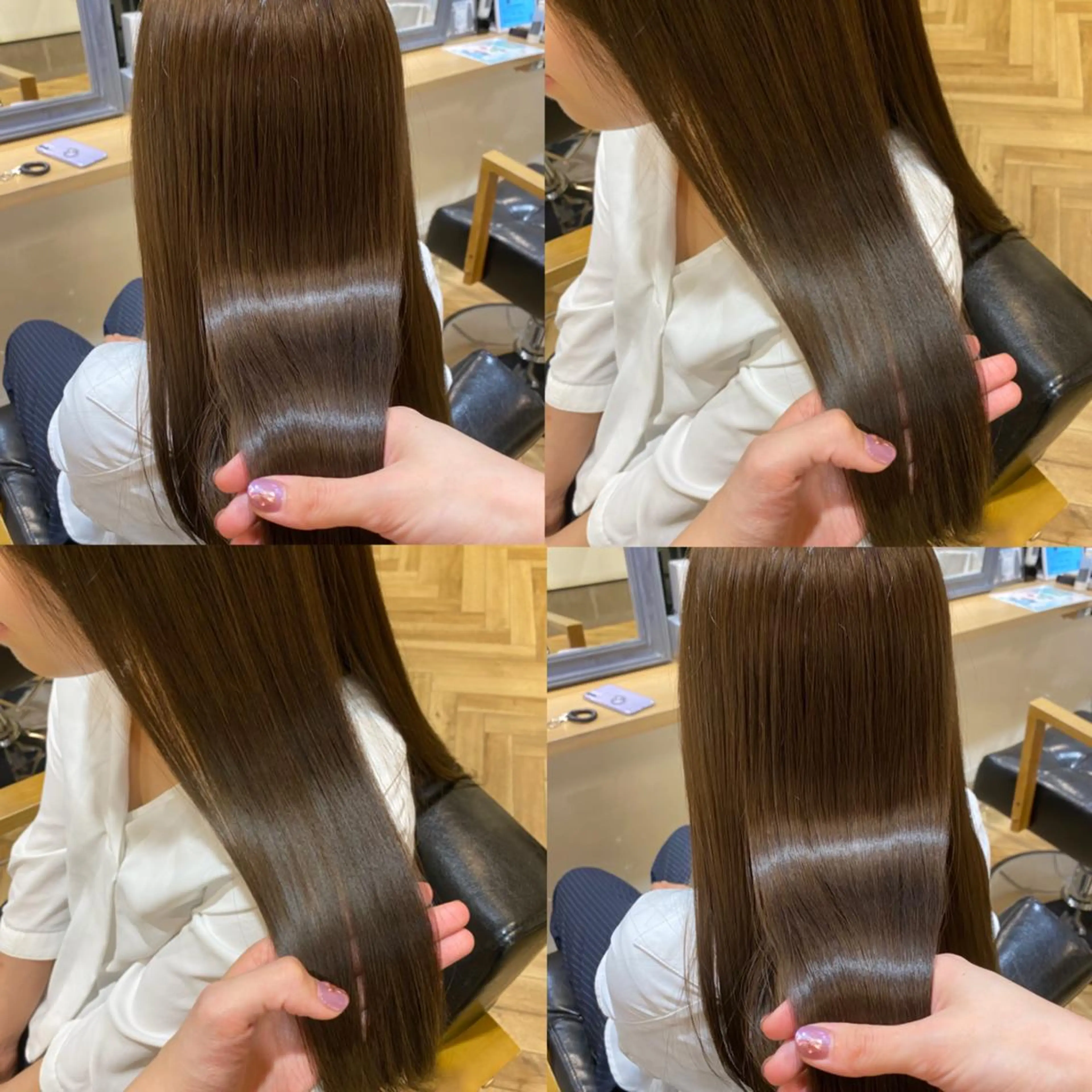 ロング カラー アディクシーカラー アッシュ アッシュグレー アッシュグレージュ ブリーチ 艶カラー/韓国顔周り 🎀mamiのヘアスタイル