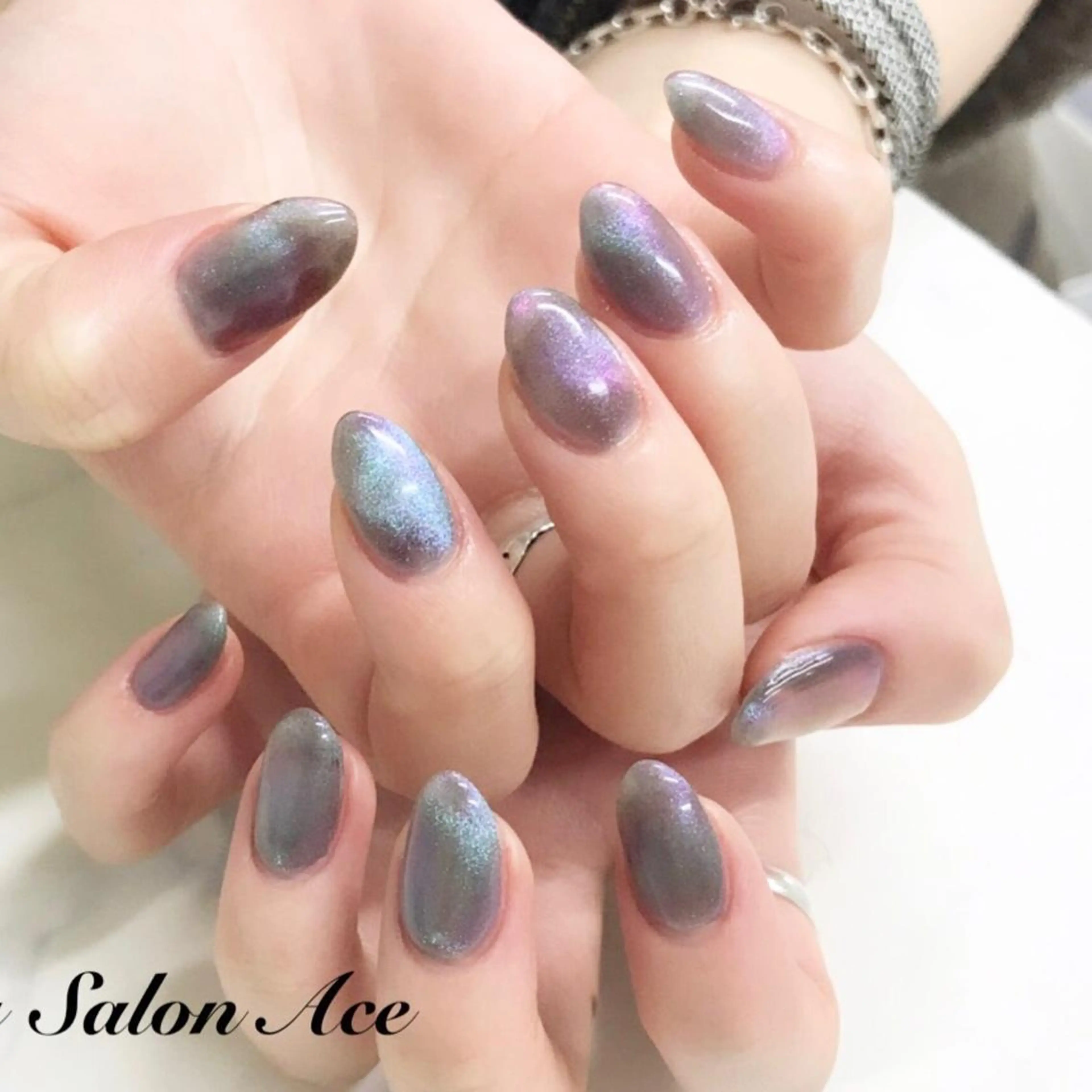 ネイル マグネットネイル Beauty Salon Ace（ネイルサロン　エース）所属・池袋フィルイン Ace♡長さだしのネイルデザイン
