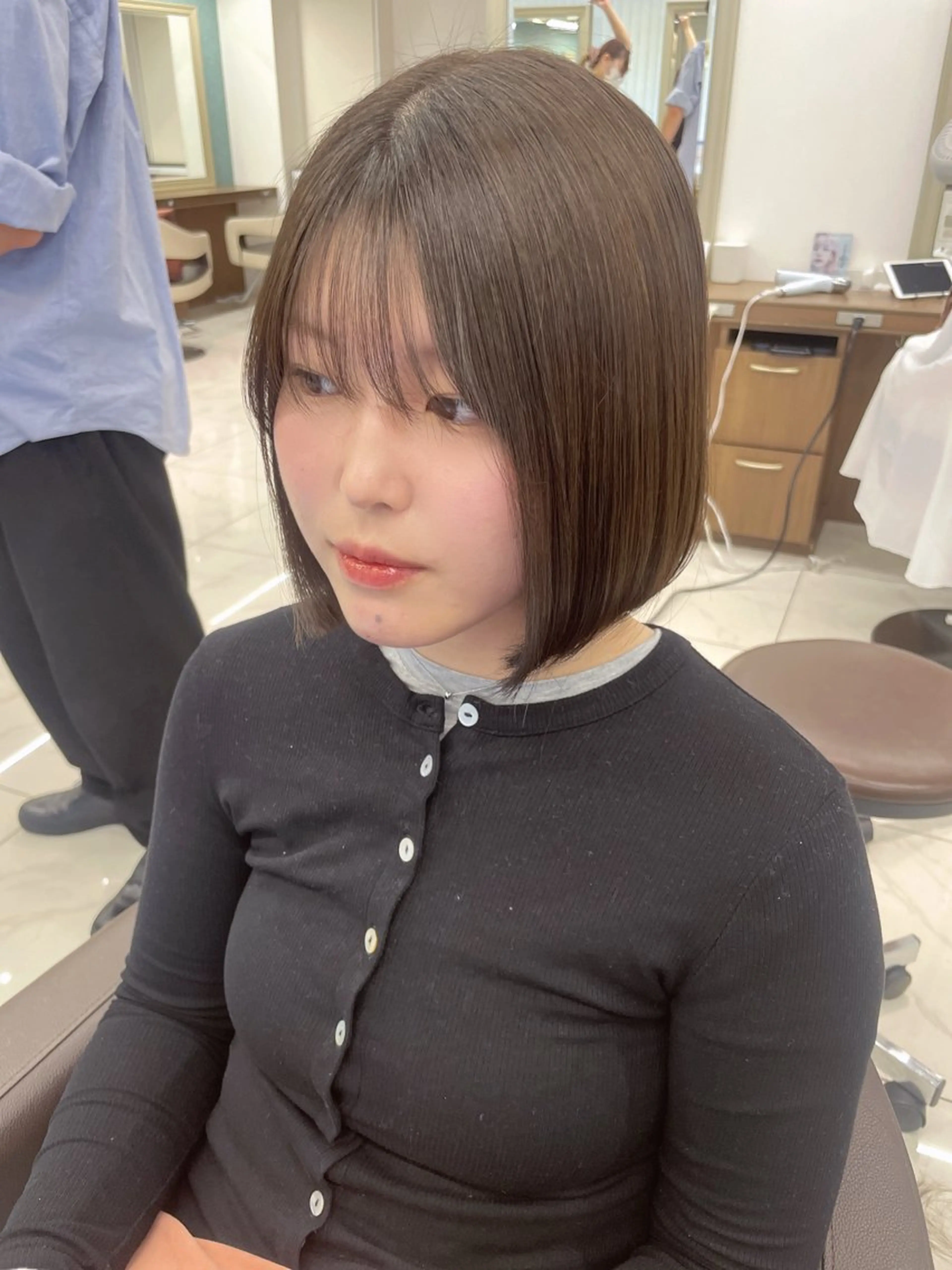 ミディアム カラー パーマ カット ヘアカラー 縮毛矯正 福島成美/髪質改善 縮毛矯正/カラーのヘアスタイル