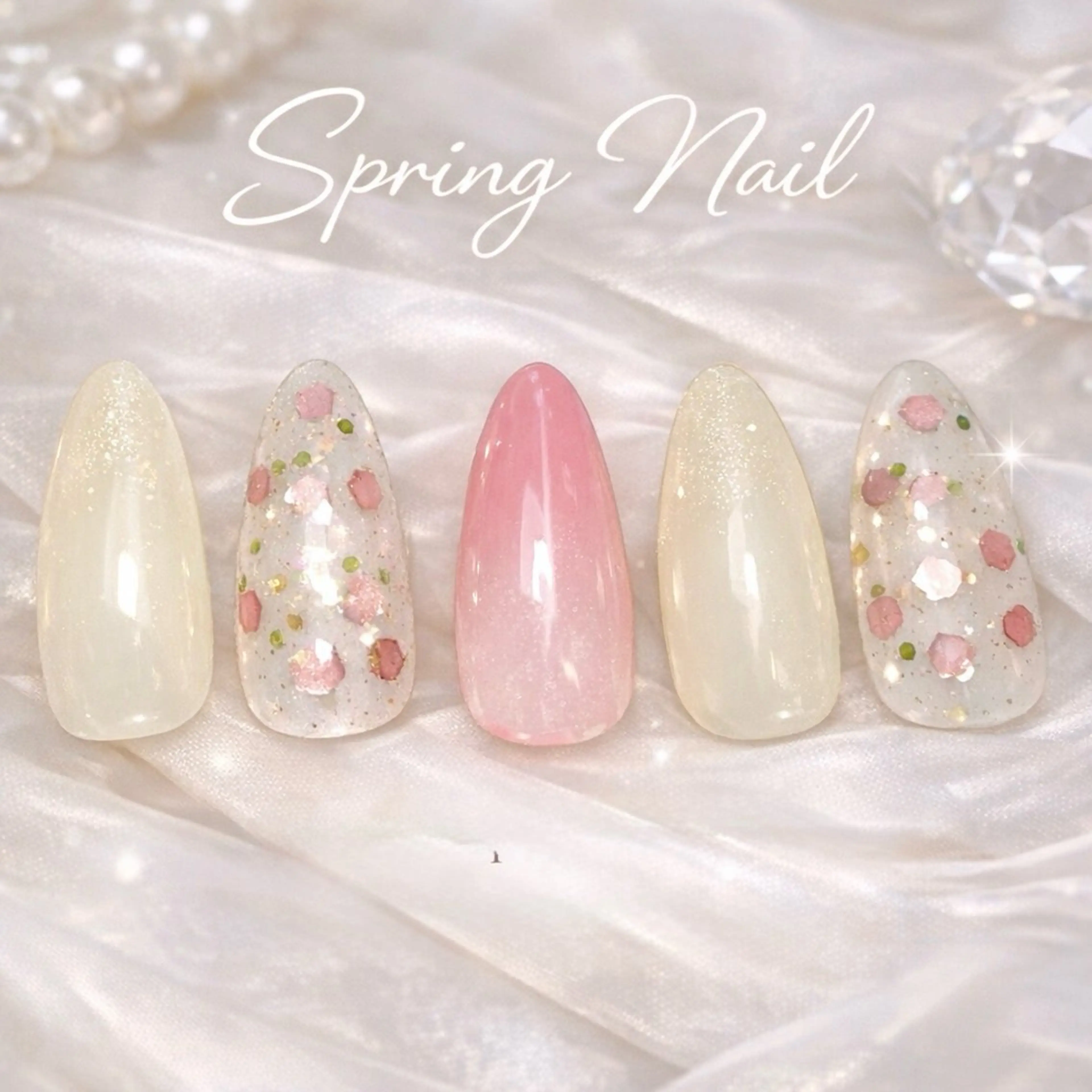 ネイル オフィスネイル ピンク シンプルネイル 春ネイル ハンドネイル INPLUS所属・INPLUS Naruのネイルデザイン