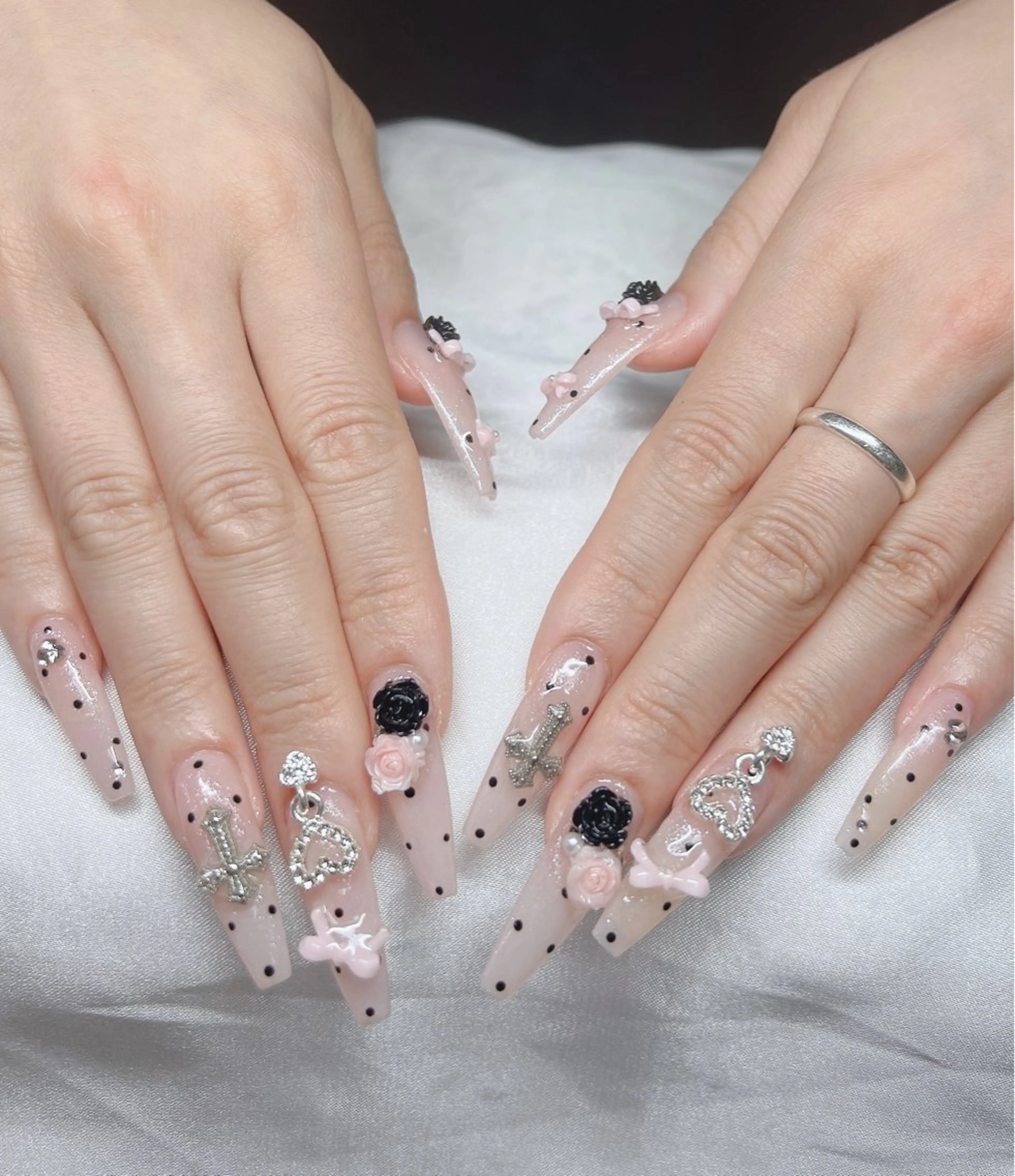 ネイル 長さ出し グラデーション キラキラネイル マグネットネイル ニュアンスネイル Lee Nails チップ長さだし専門店のネイルデザイン