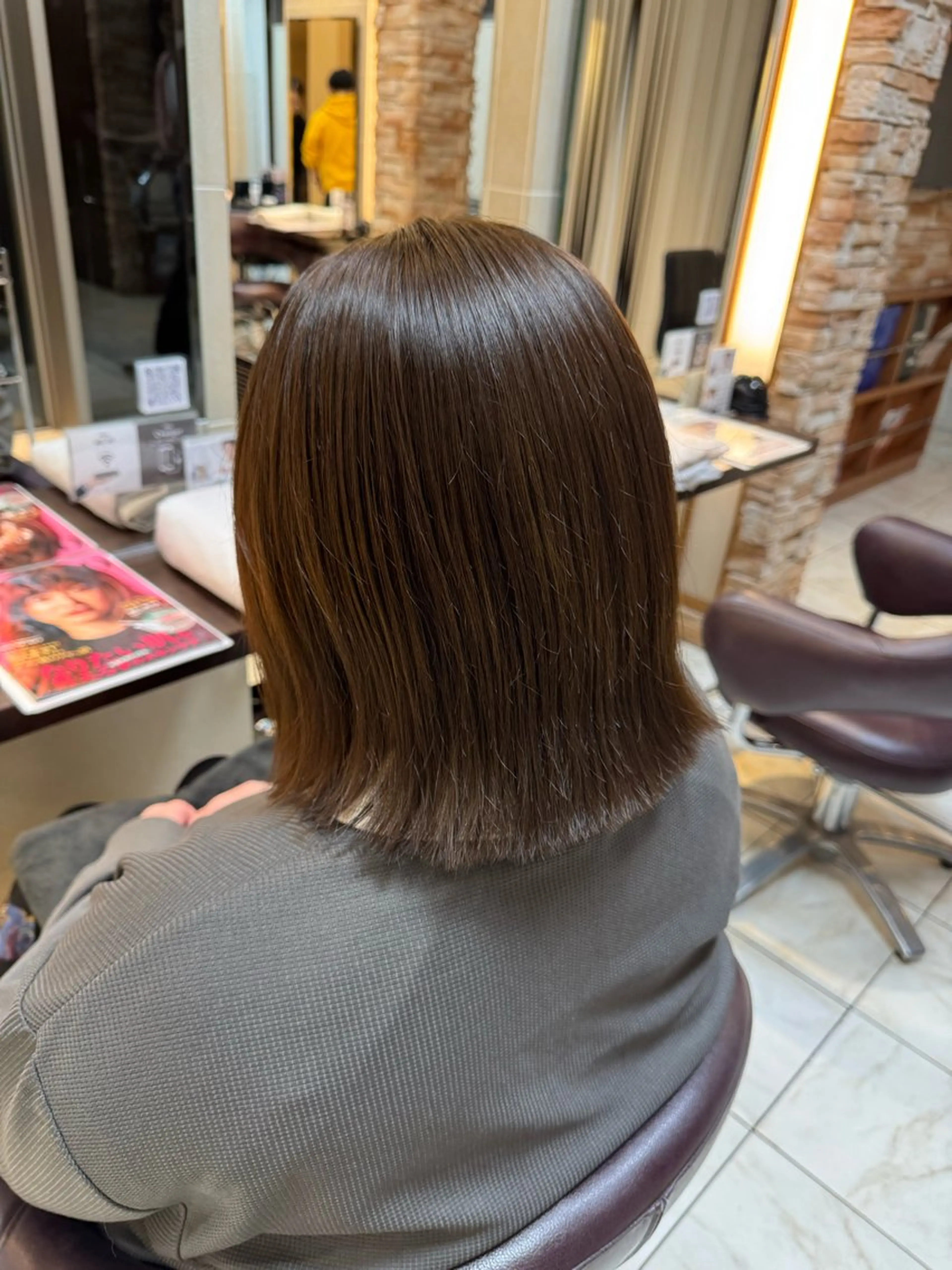 セミロング カット ヘアカラー トリートメント ⭐️透明感カラー/ パーマ⭐️宮野翔のヘアスタイル