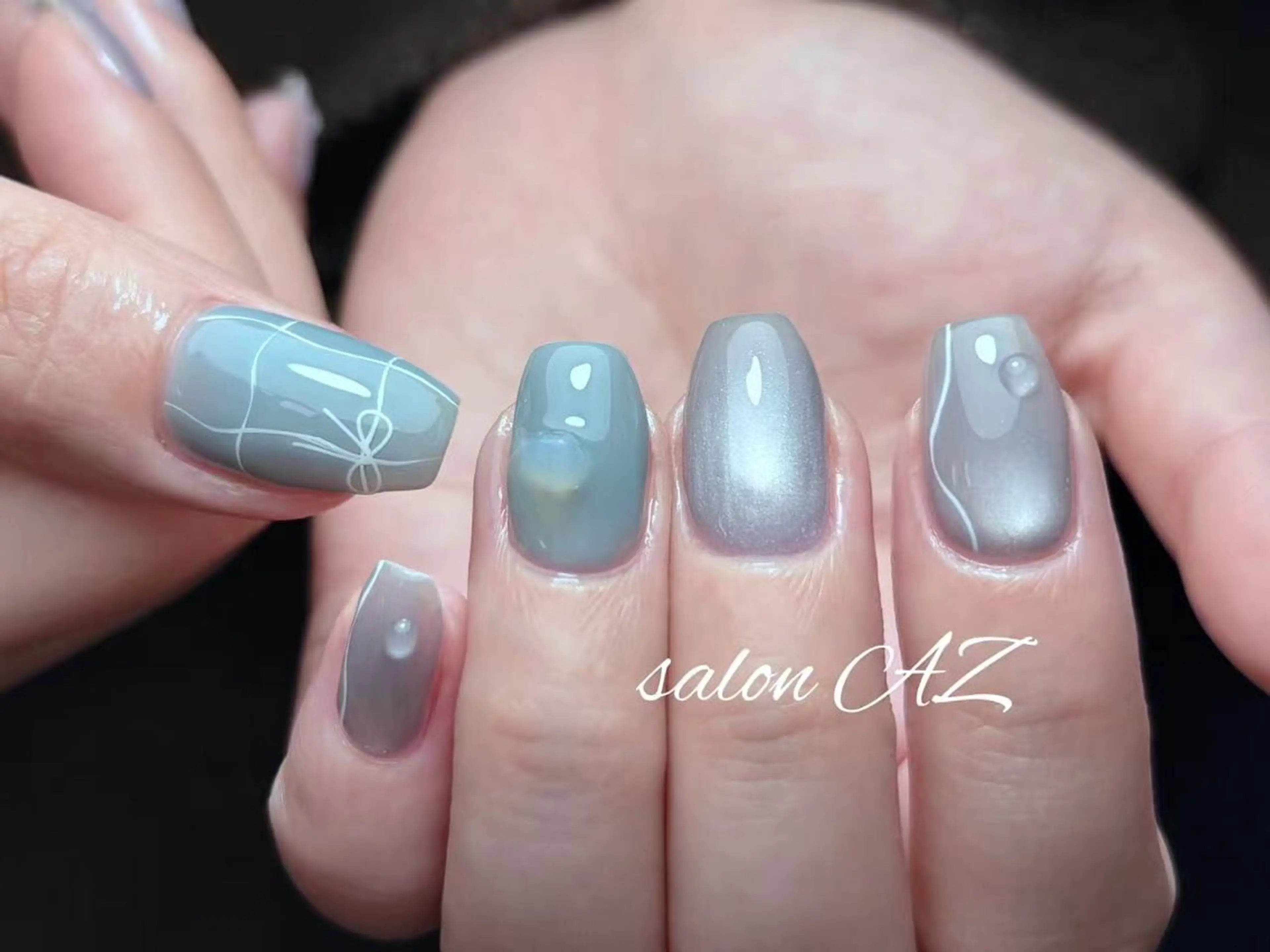 ネイル アートネイル フットネイル フレンチネイル マグネットネイル 持ち込み salon AZ NANAのネイルデザイン