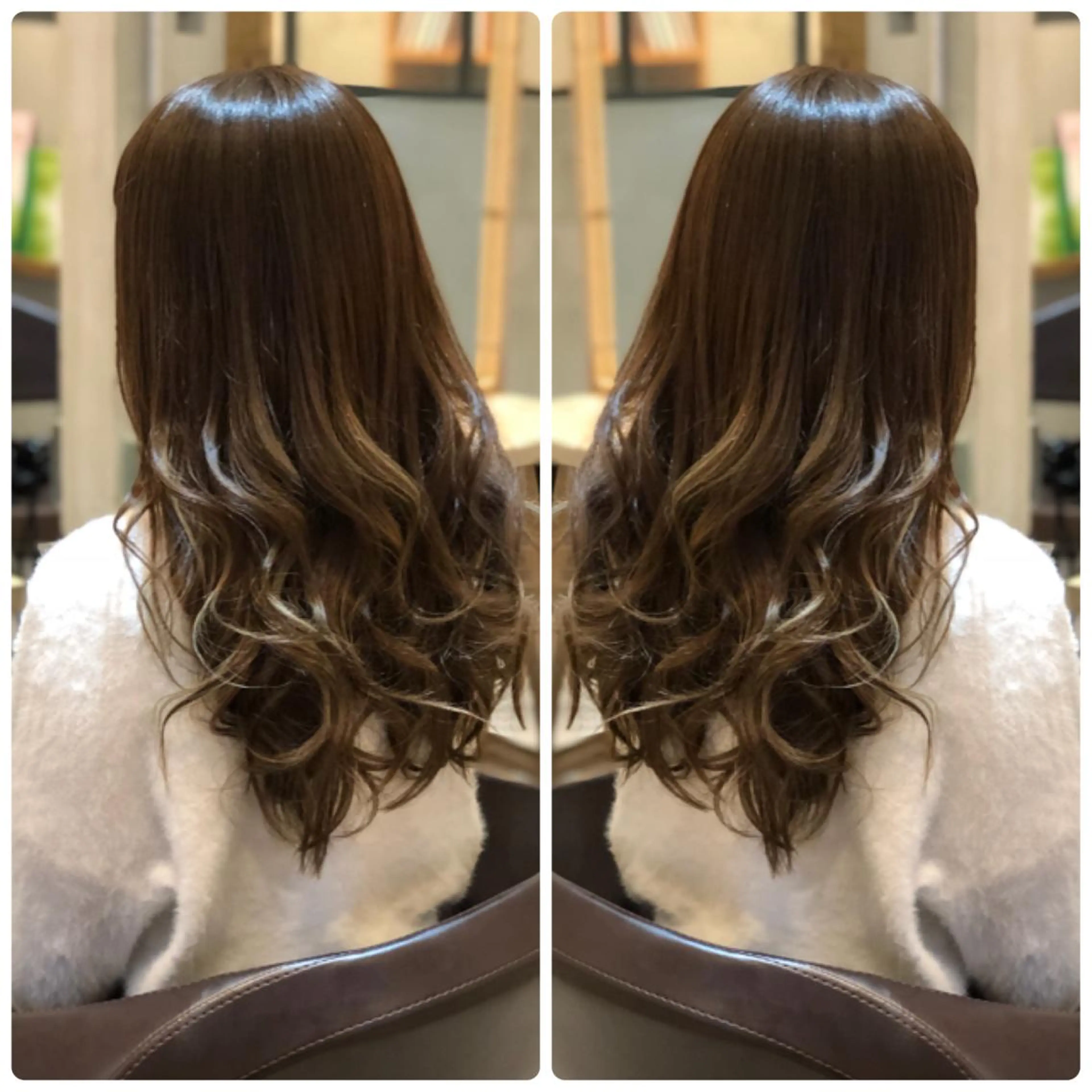 ロング カラー グレージュ ハイライトカラー ハイライト カット 縮毛矯正 トリートメント 小山内 龍一郎 店長のヘアスタイル