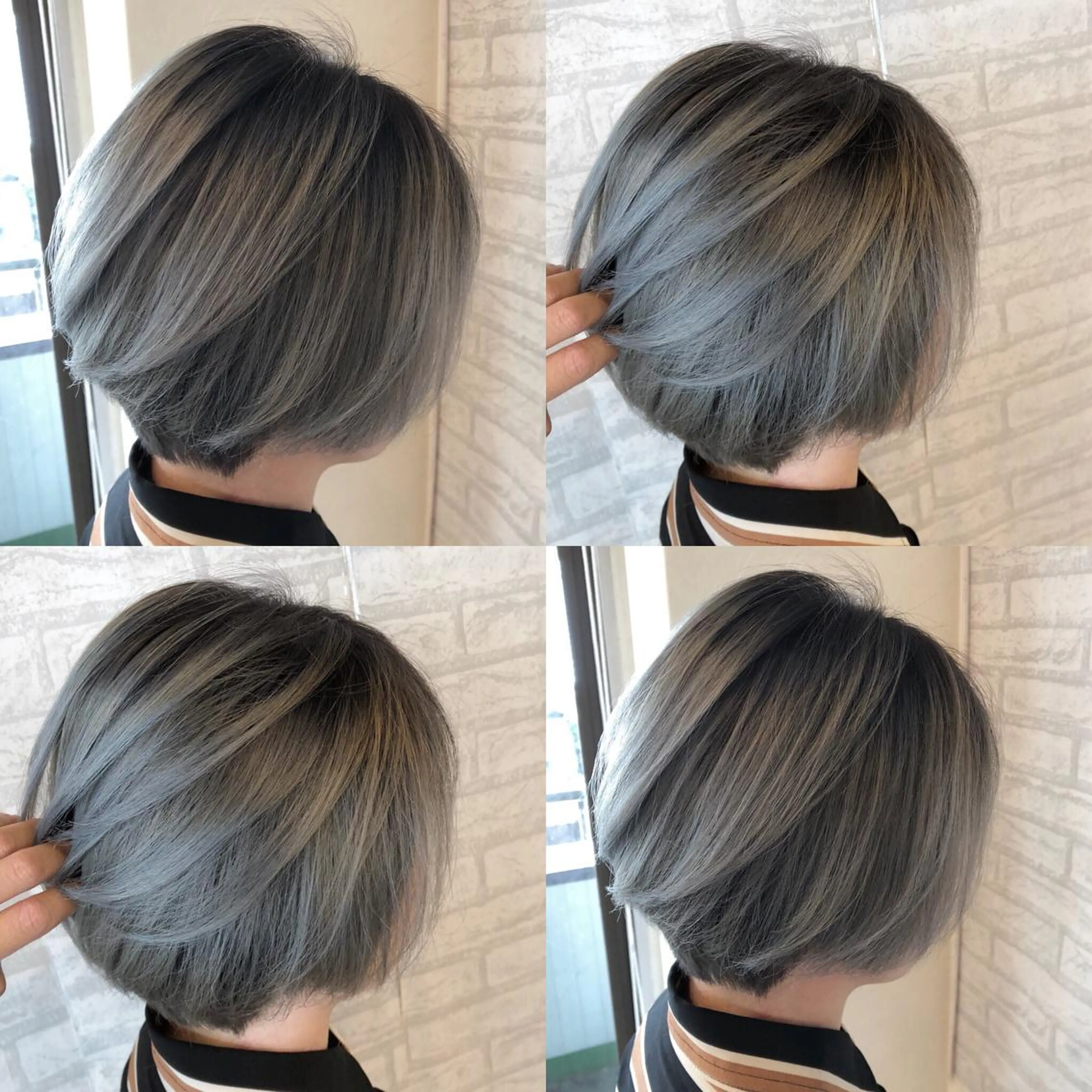 ショート カラー シルバー ショートヘア カット ヘアカラー トリートメント JILBLAN京都 ショート/ハイライトのヘアスタイル