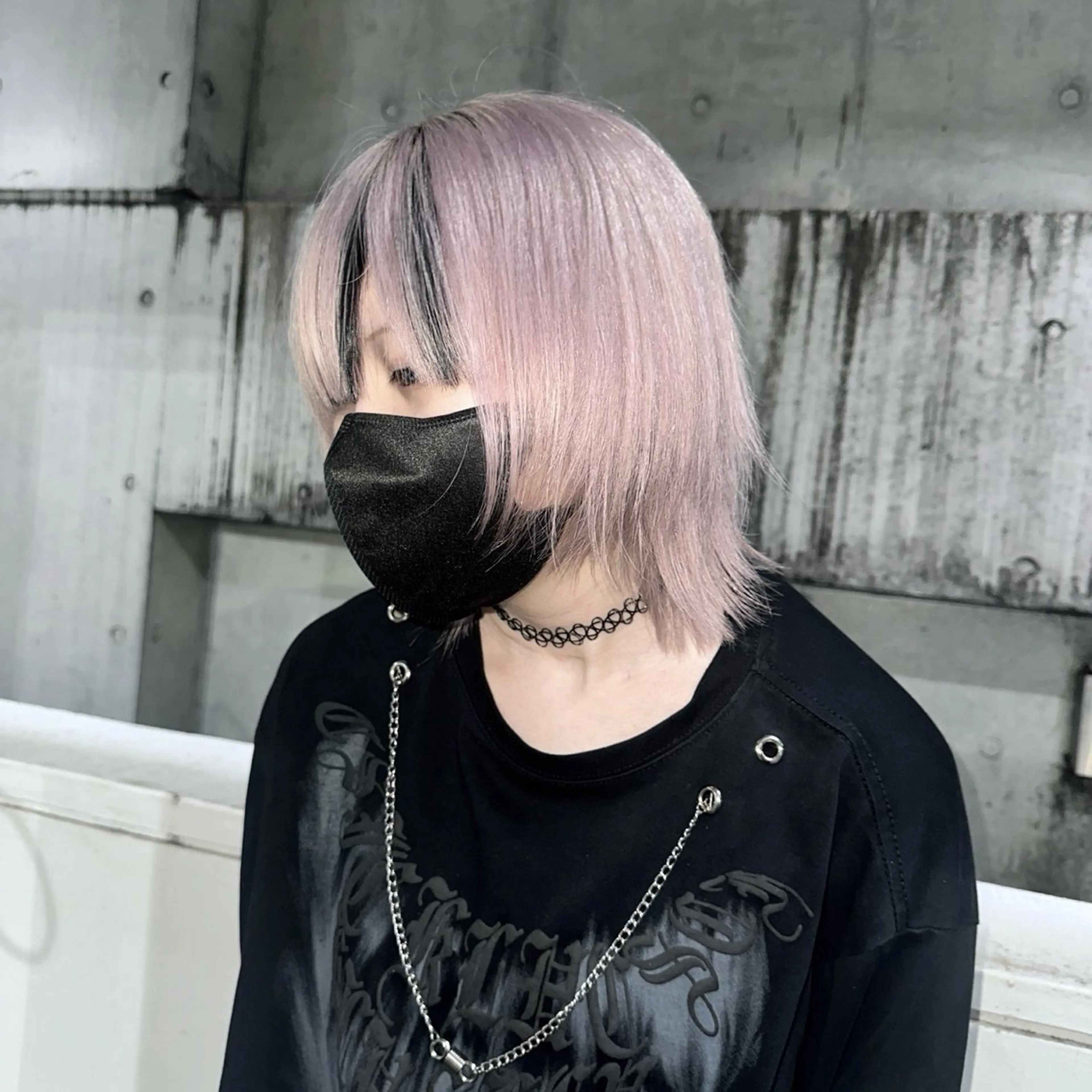 ミディアム カラー ヘアカラー ハイトーン/ウルフ /エクステ/ましろのヘアスタイル