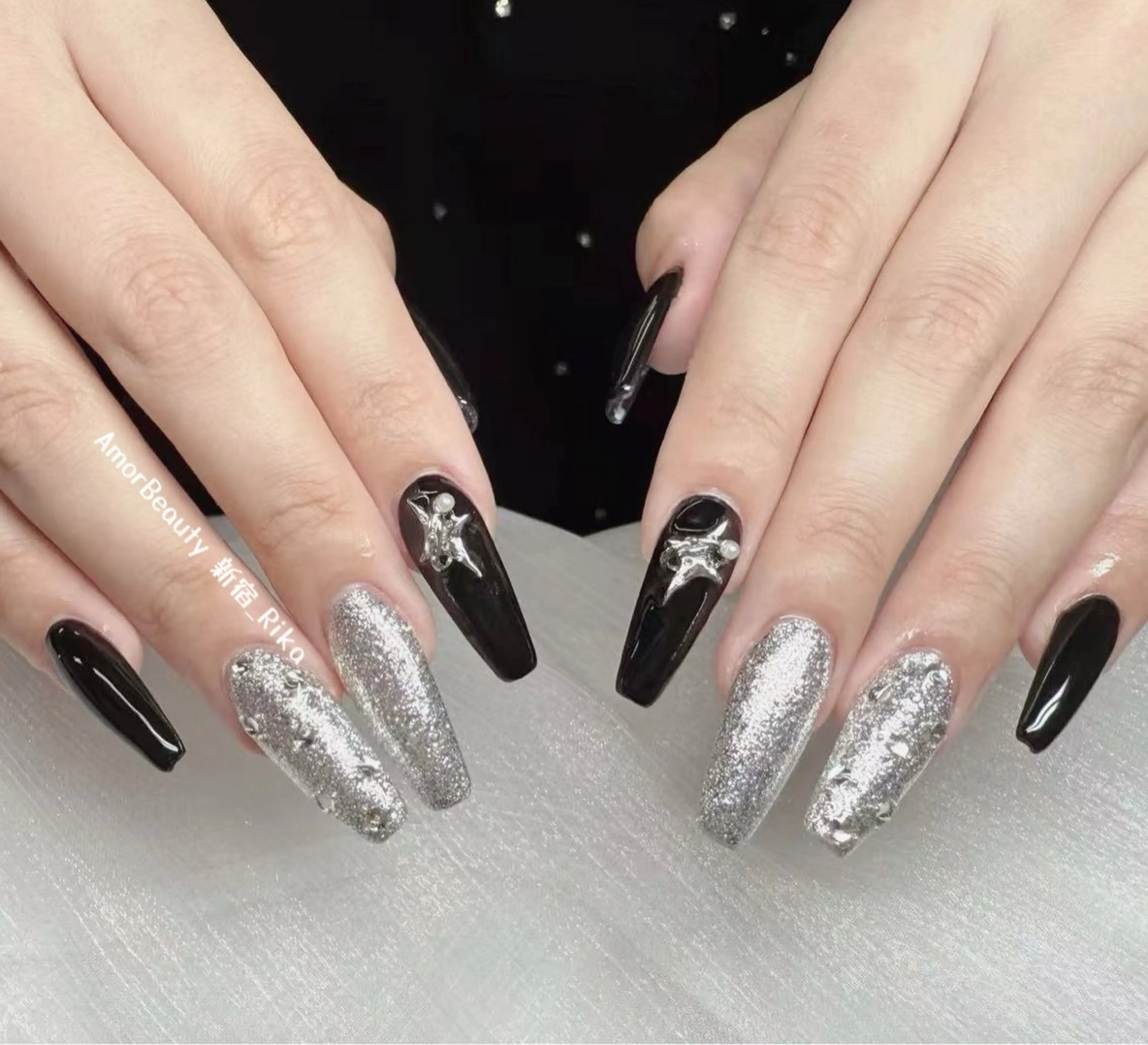 ネイル ハンドネイル Kaka_ パラジェル、長さだしのネイルデザイン