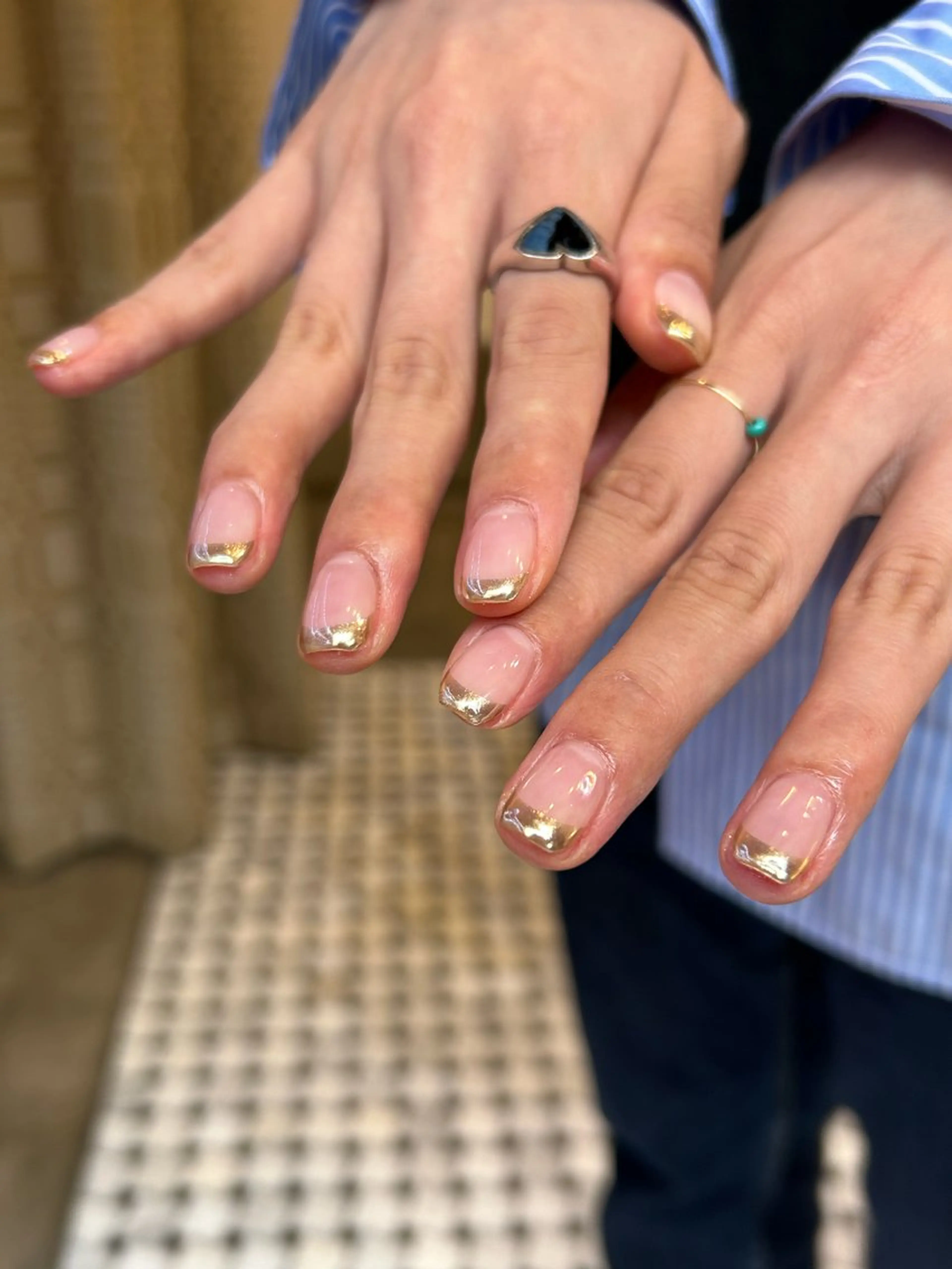 ネイル フレンチネイル ミラーネイル Yumi 広尾|恵比寿ネイルのネイルデザイン