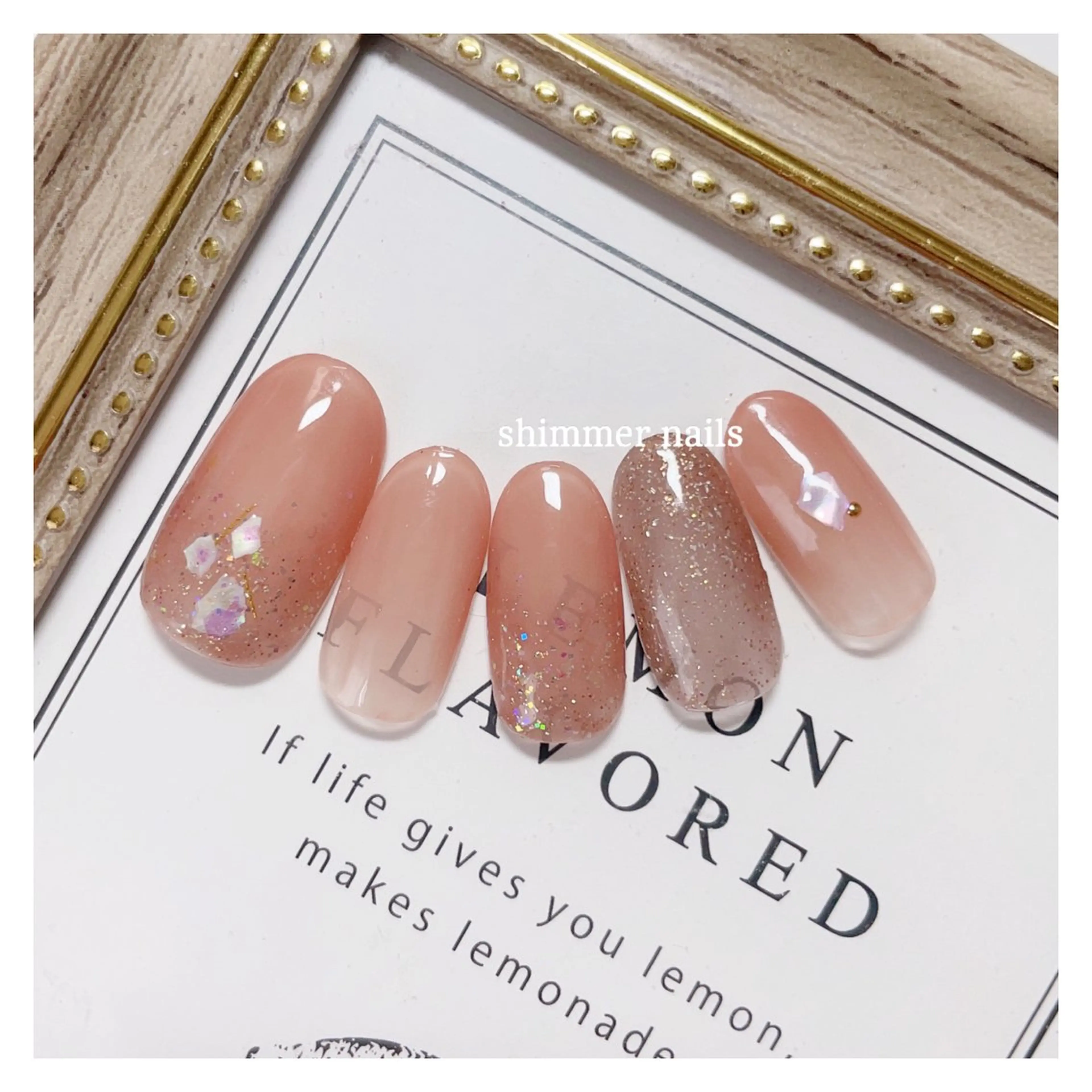 ネイル ピンク shimmer nailsのネイルデザイン