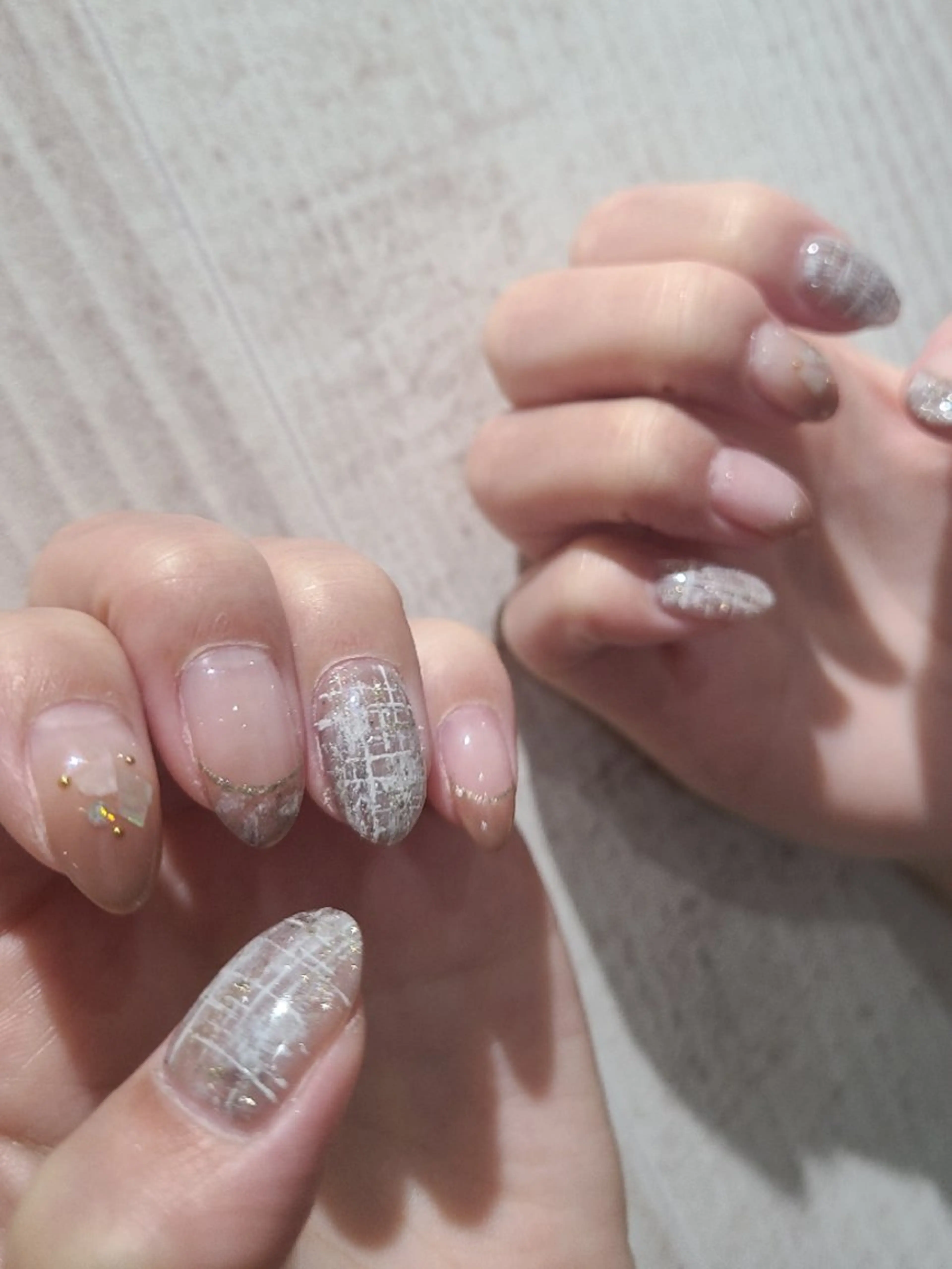ネイル ツイードネイル ハンドネイル 13日3980円‼️ マグもデザインも◎のネイルデザイン