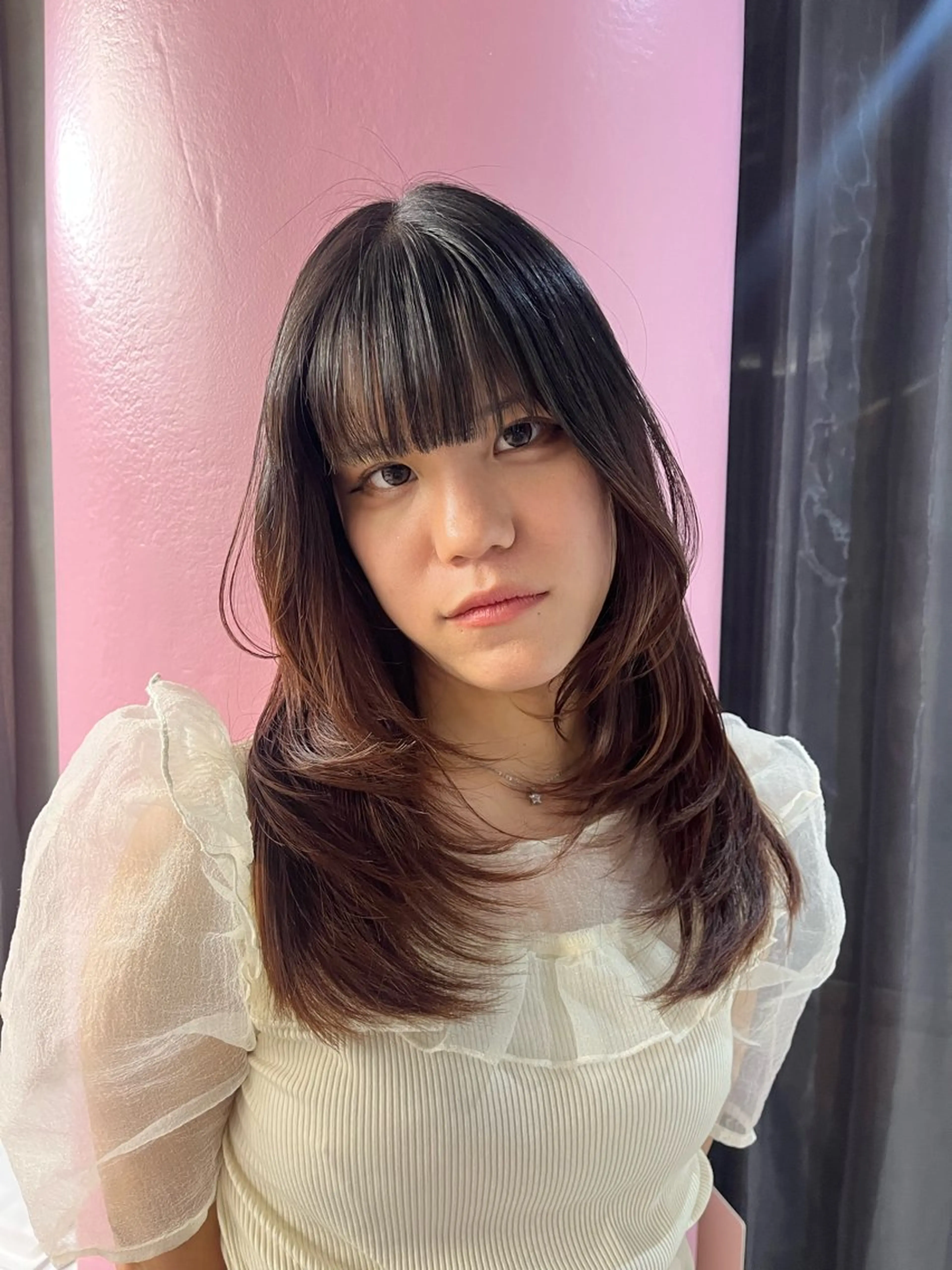 セミロング レイヤーカット ｊｏｕｅｒｍ所属・透明感/グレージュ /韓国レイヤー🪽のヘアスタイル