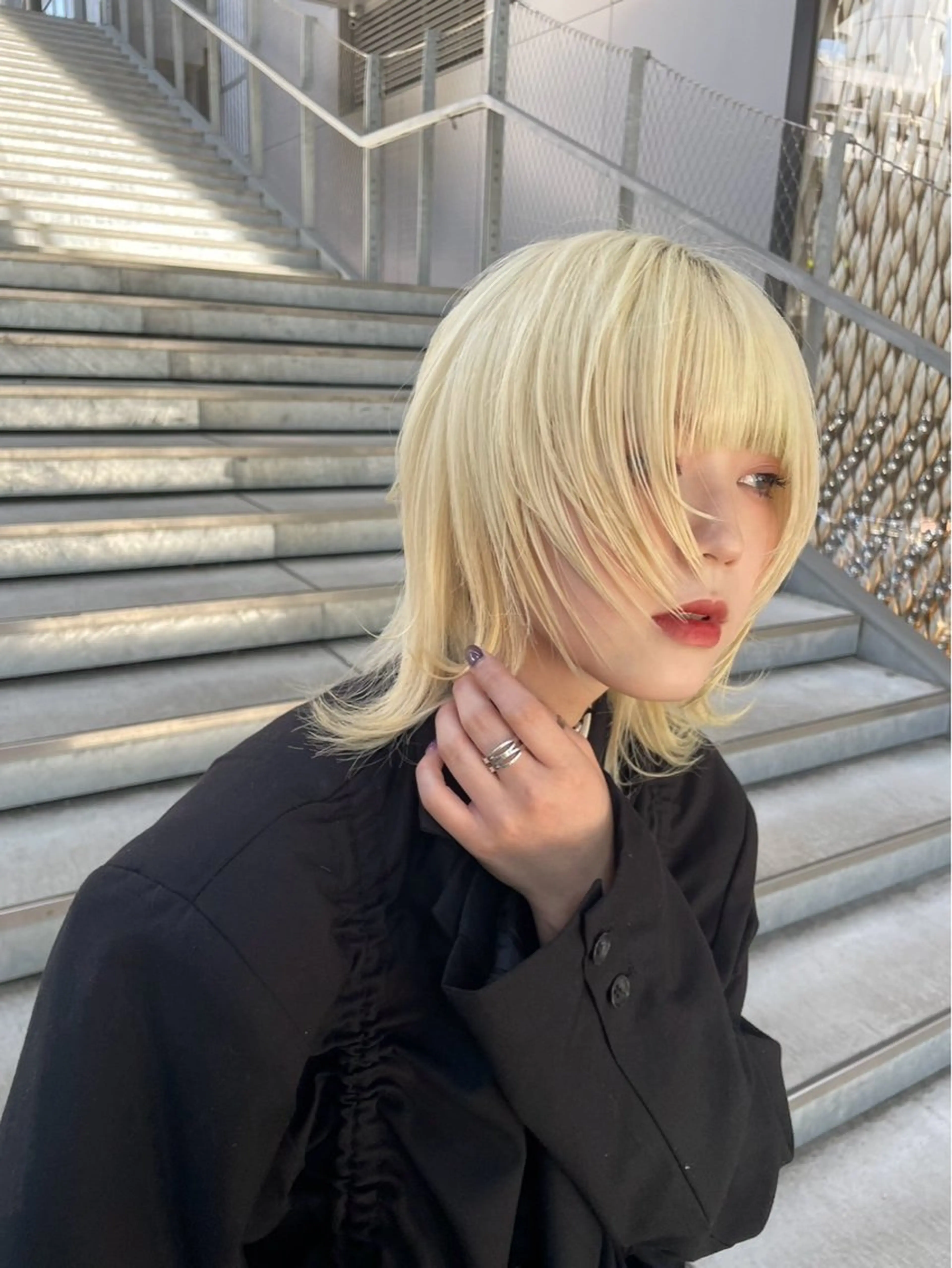 ミディアム 💫ハイトーンボブ/ HARU💫のヘアスタイル