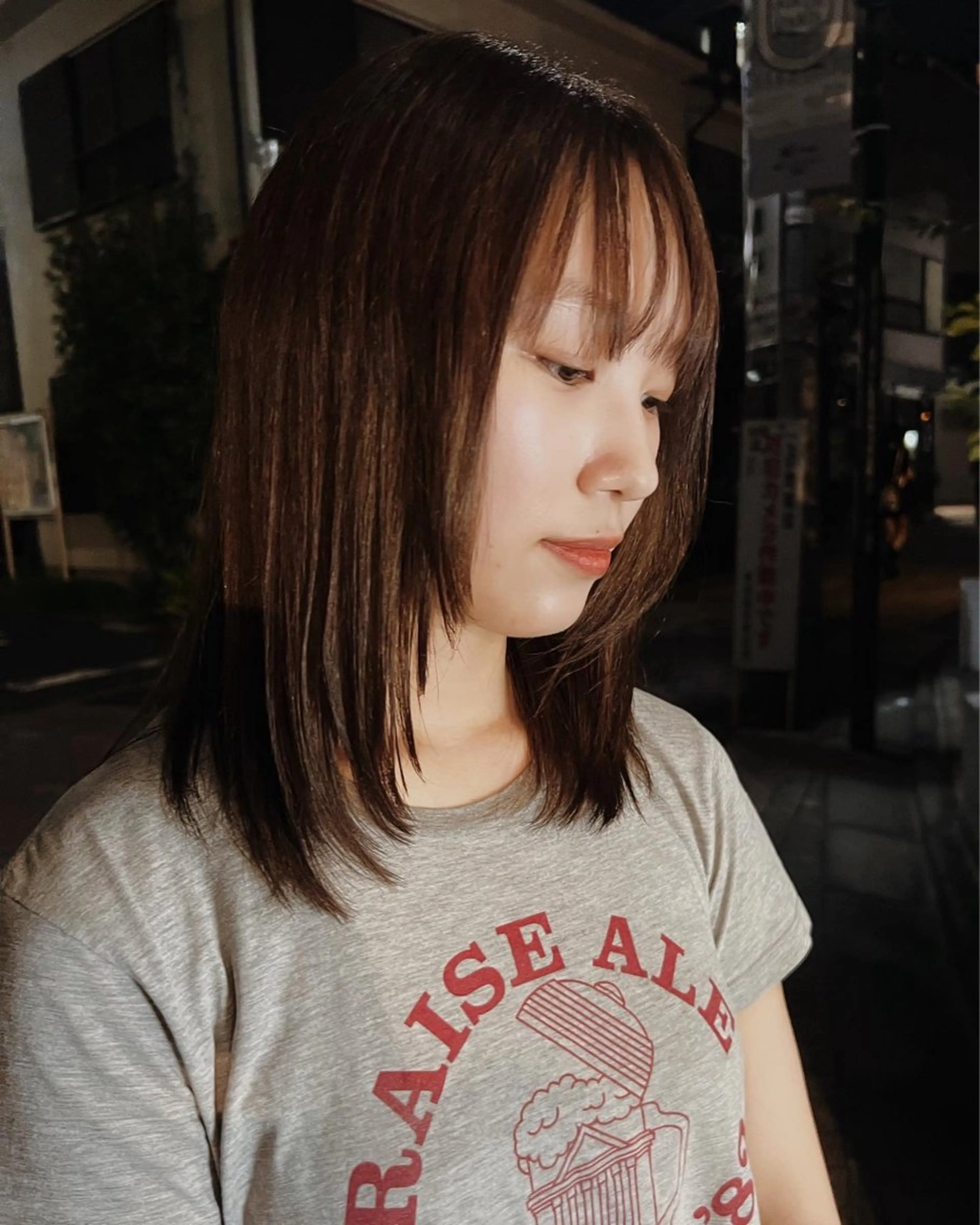 セミロング カラー パーマ ヘアアレンジ くびれヘア 顔まわりレイヤー 韓国風ヘア くびれレイヤー レイヤーカット ショートヘア原宿 fifth コシのヘアスタイル