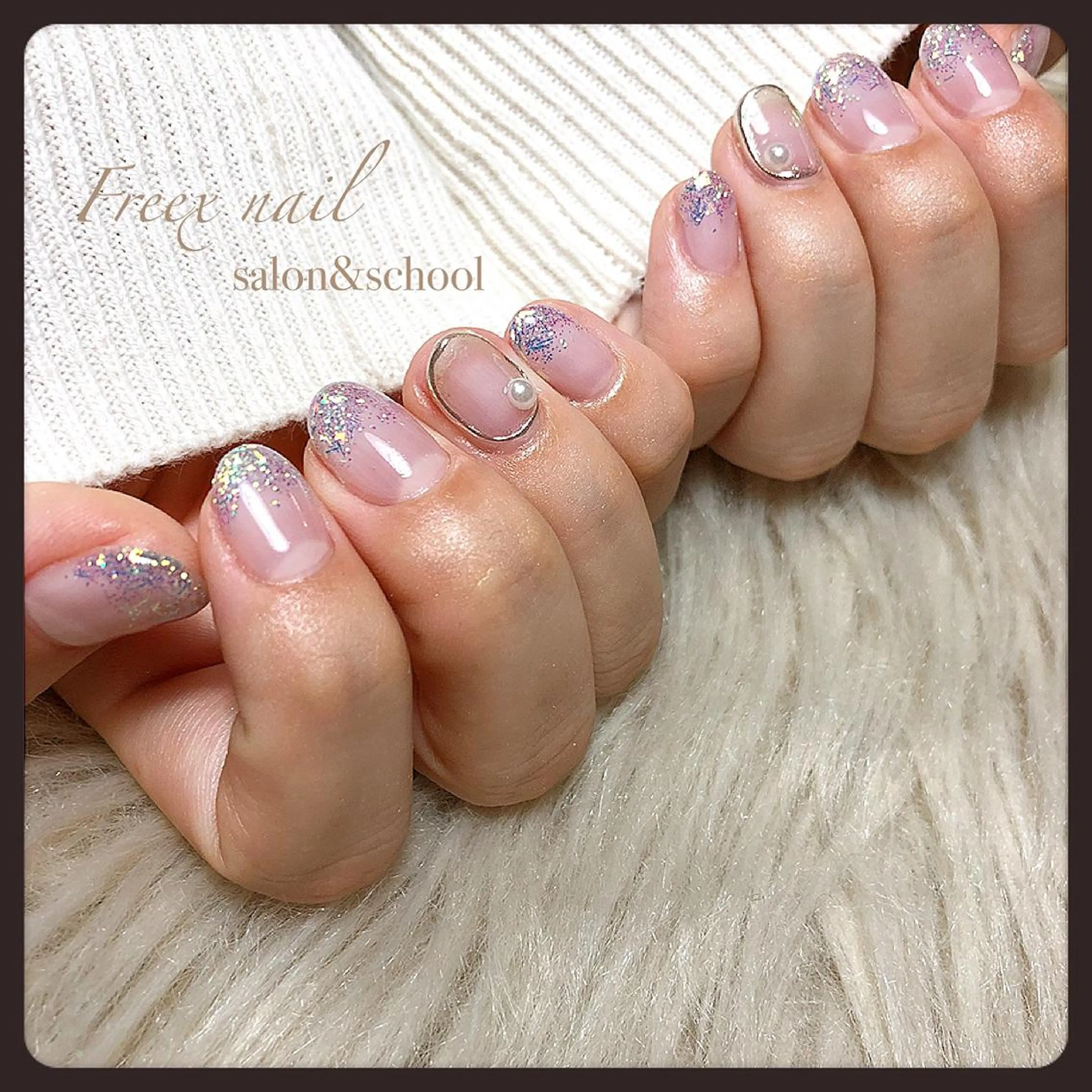 ネイル ラメ(グリッター) ラメグラデーション Freex nail所属・freex nail /ニュアンス/個性派のネイルデザイン