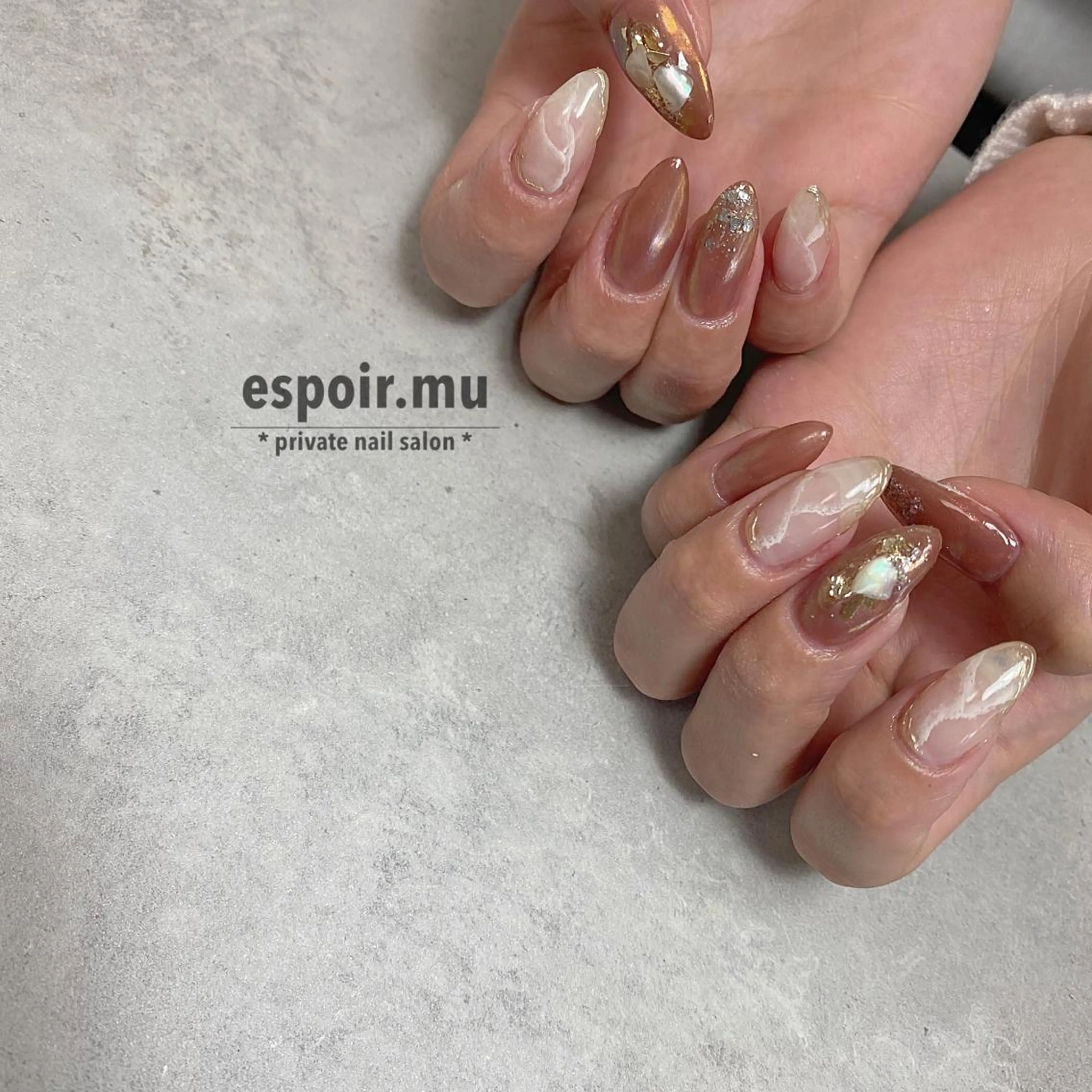 ロング ネイル espoir. muのネイルデザイン