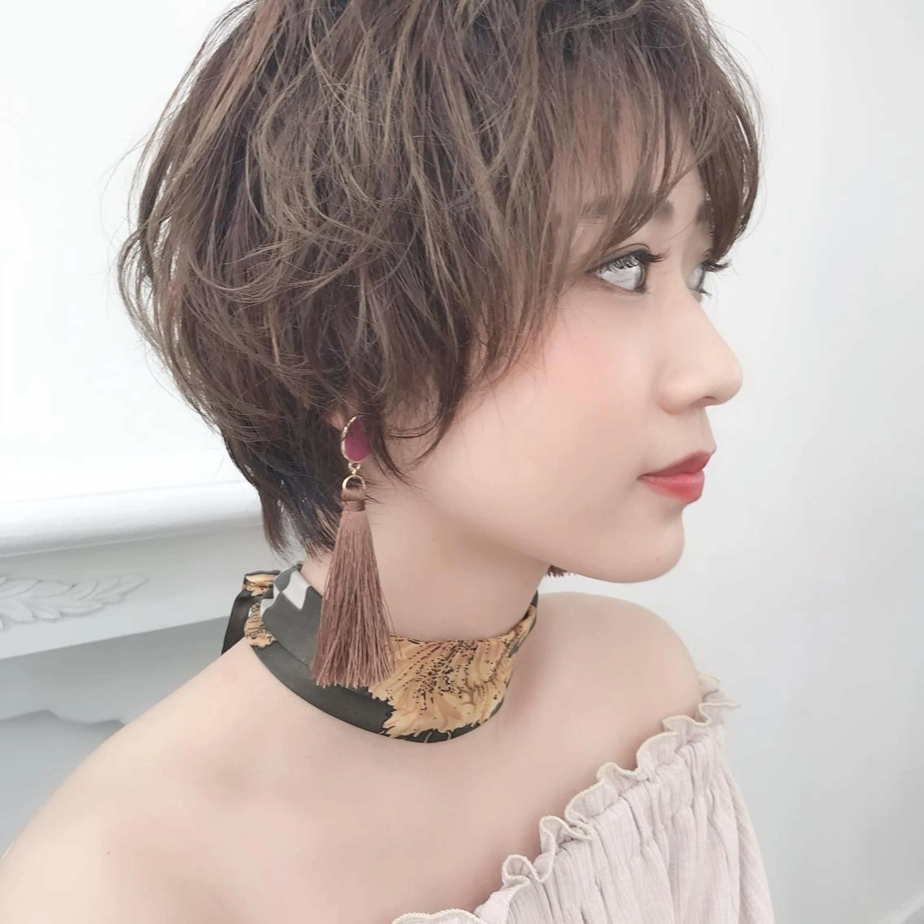 ショート 艶カラー/フェイス レイヤー/たむのヘアスタイル