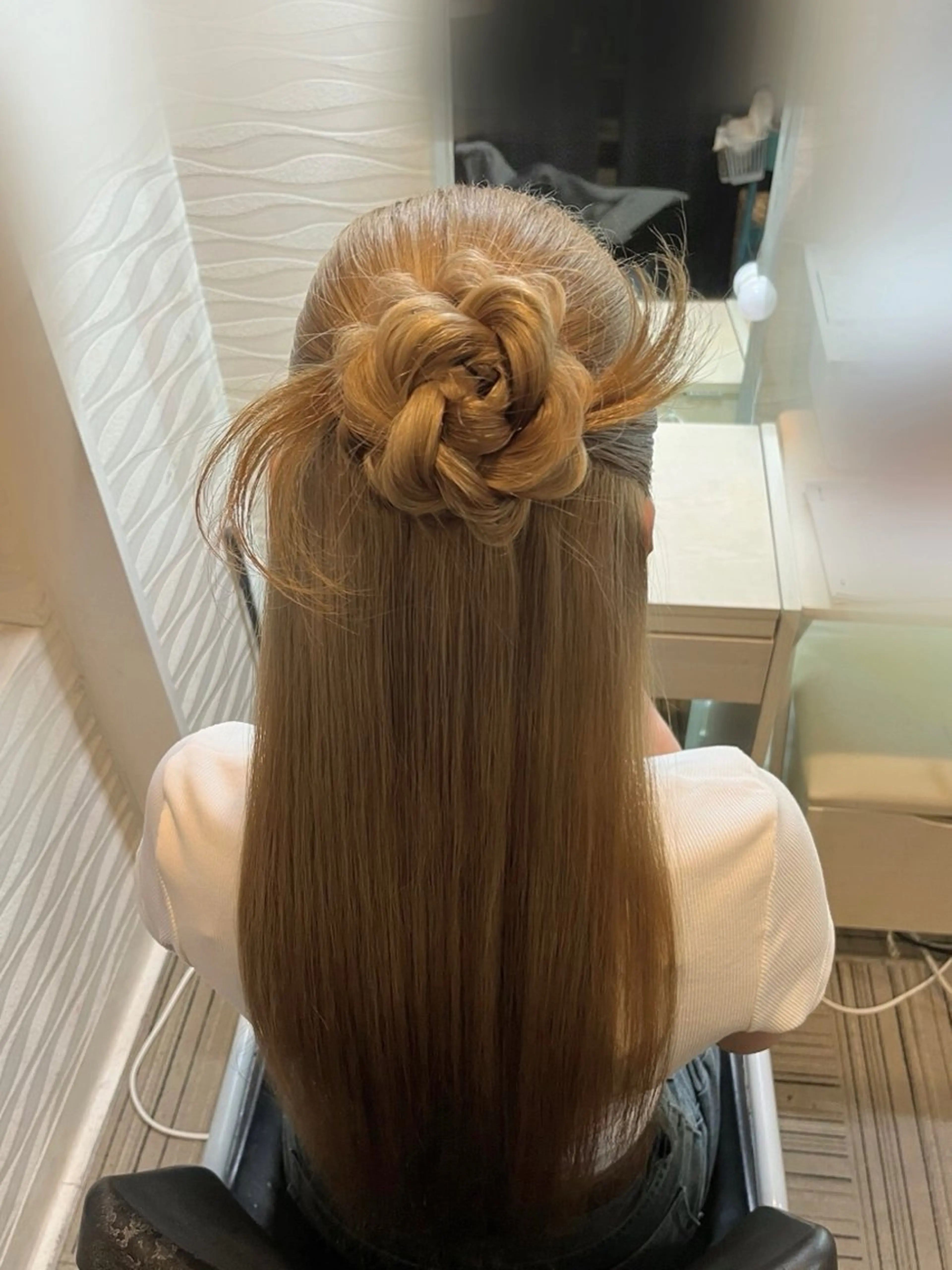 ロング ヘアアレンジ ハーフアップ ヘアセット ヘアアレンジ/ カラー/hazukiのヘアスタイル