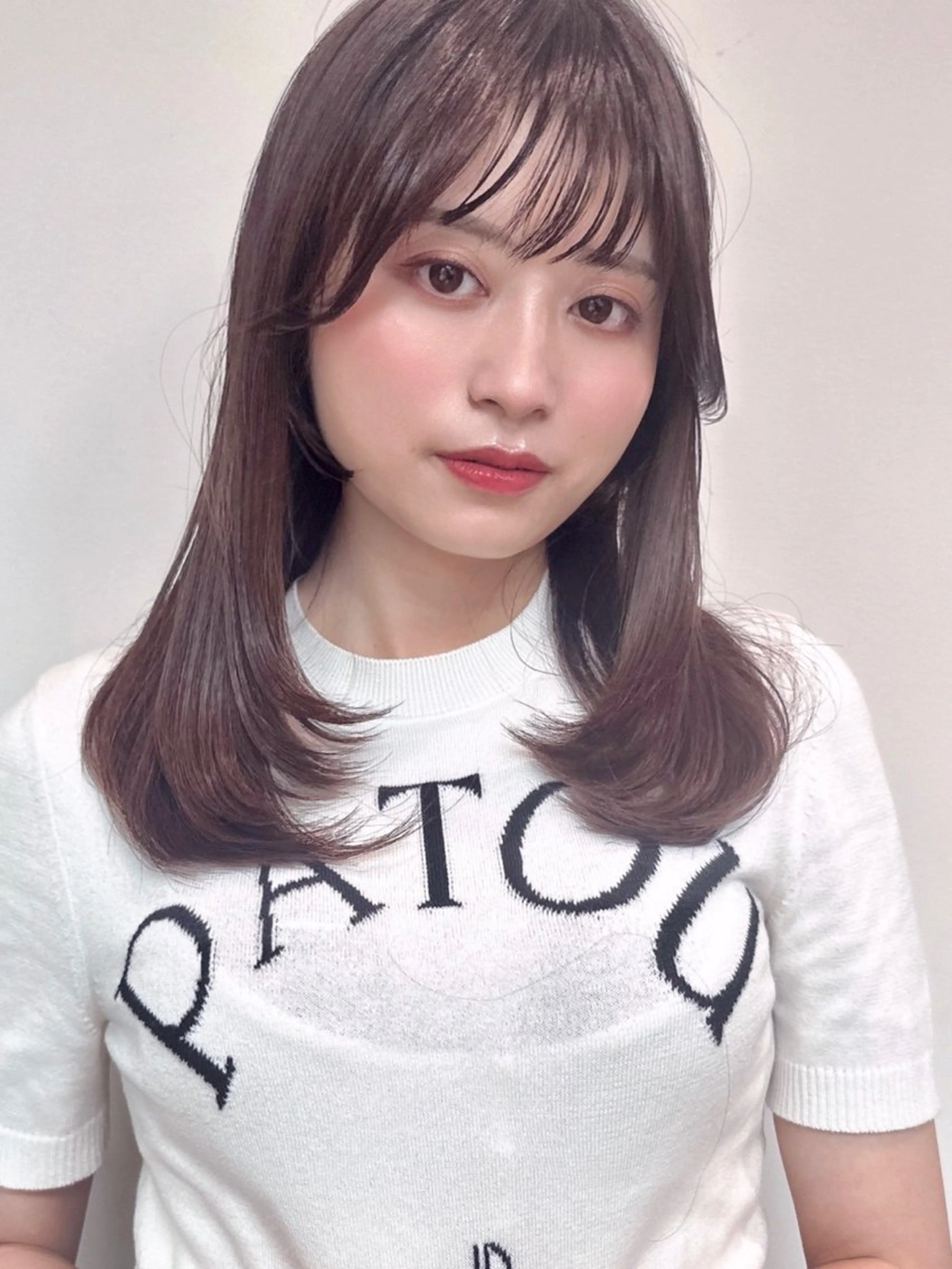 セミロング カラー 透明感カラー 顔周りカット レイヤーカット トリートメント カット ヘアカラー トリートメント 🩰ナチュラル可愛い kamicare🩰のヘアスタイル