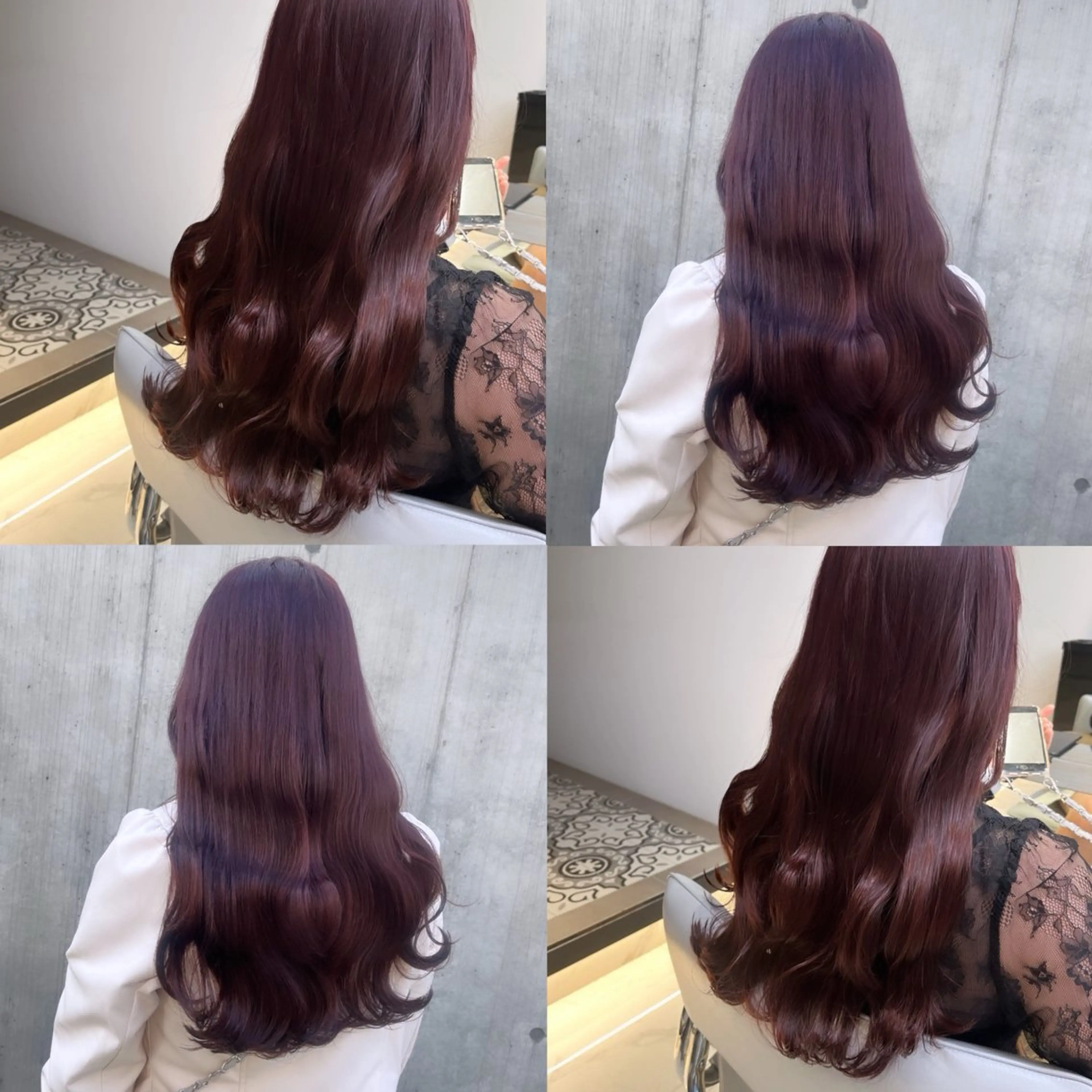セミロング カラー ブラウンカラー カシス ピンクカラー ピンクブラウン カット ヘアカラー トリートメント ヘッドスパ ヘアセット カジュアルを女っぽく 𝗮𝘆𝗮𝗰𝗼のヘアスタイル