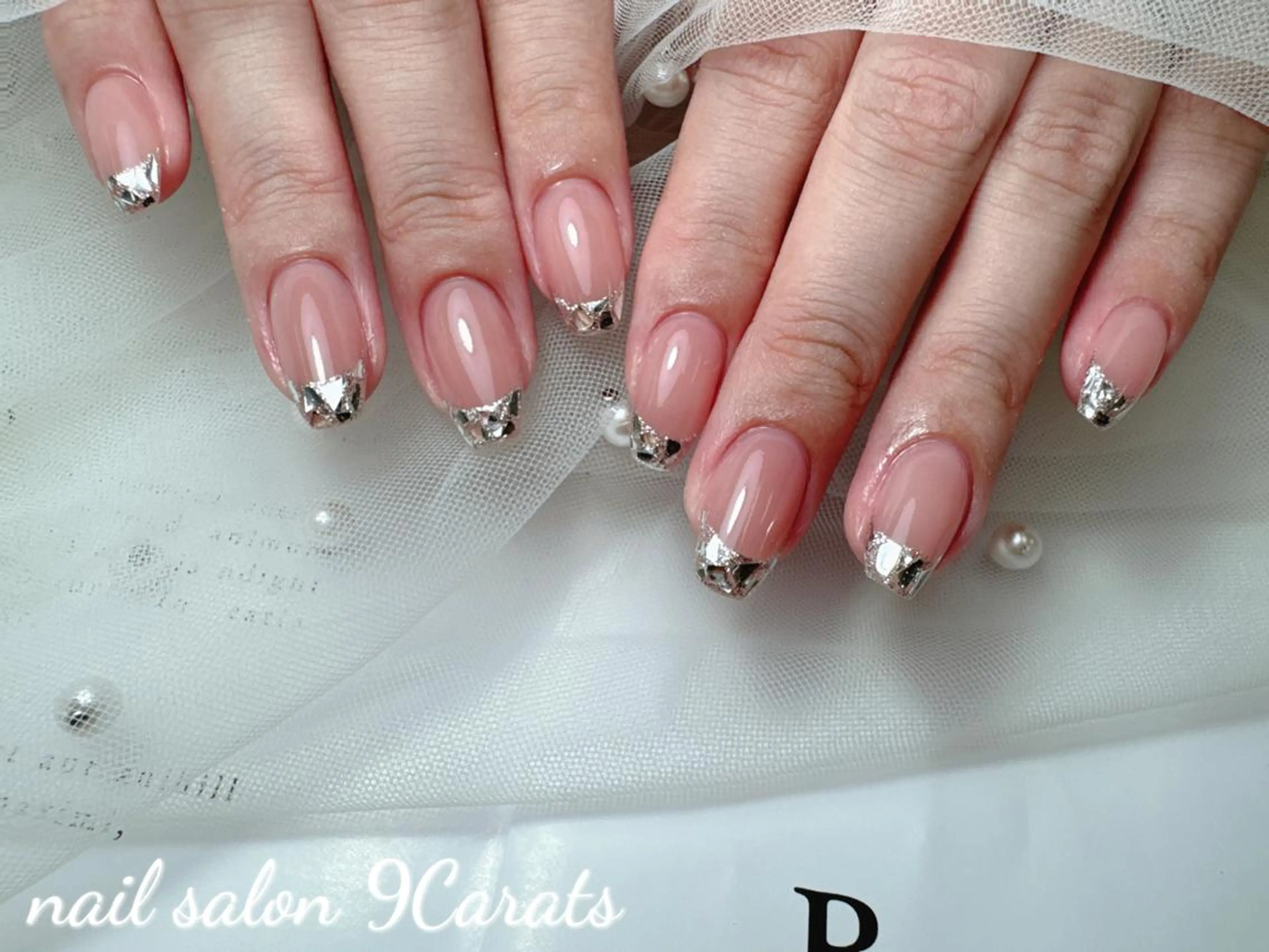 🎊ハンドネイル【新規オフ無料】💅💕insで話題のガラスフレンチ✨💰3980❣️ 🎶の写真