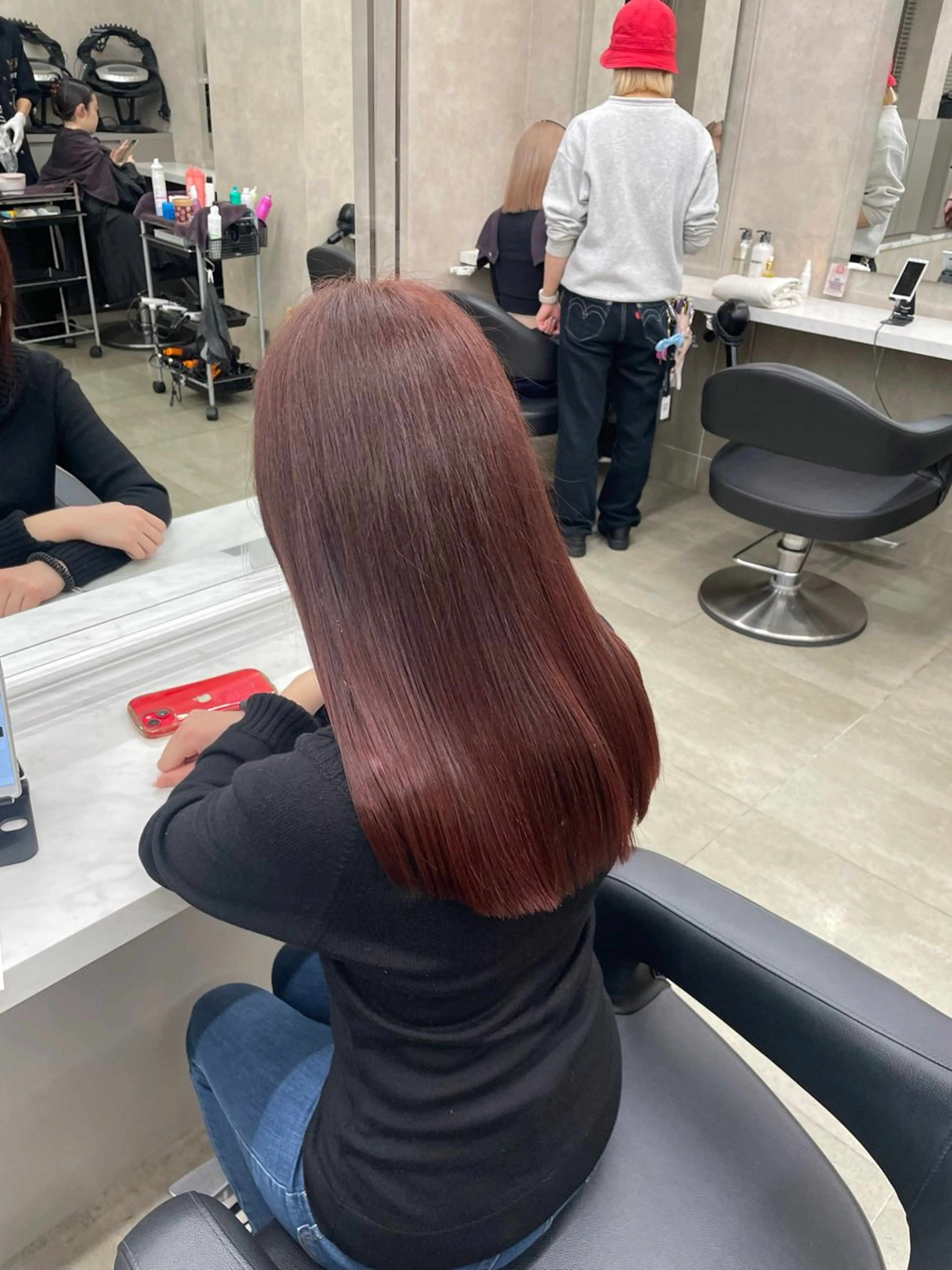 セミロング カラー ヘアアレンジ ヘアカラー トリートメント ヘアセット 💗横浜美容室 💗HARUNAのヘアスタイル