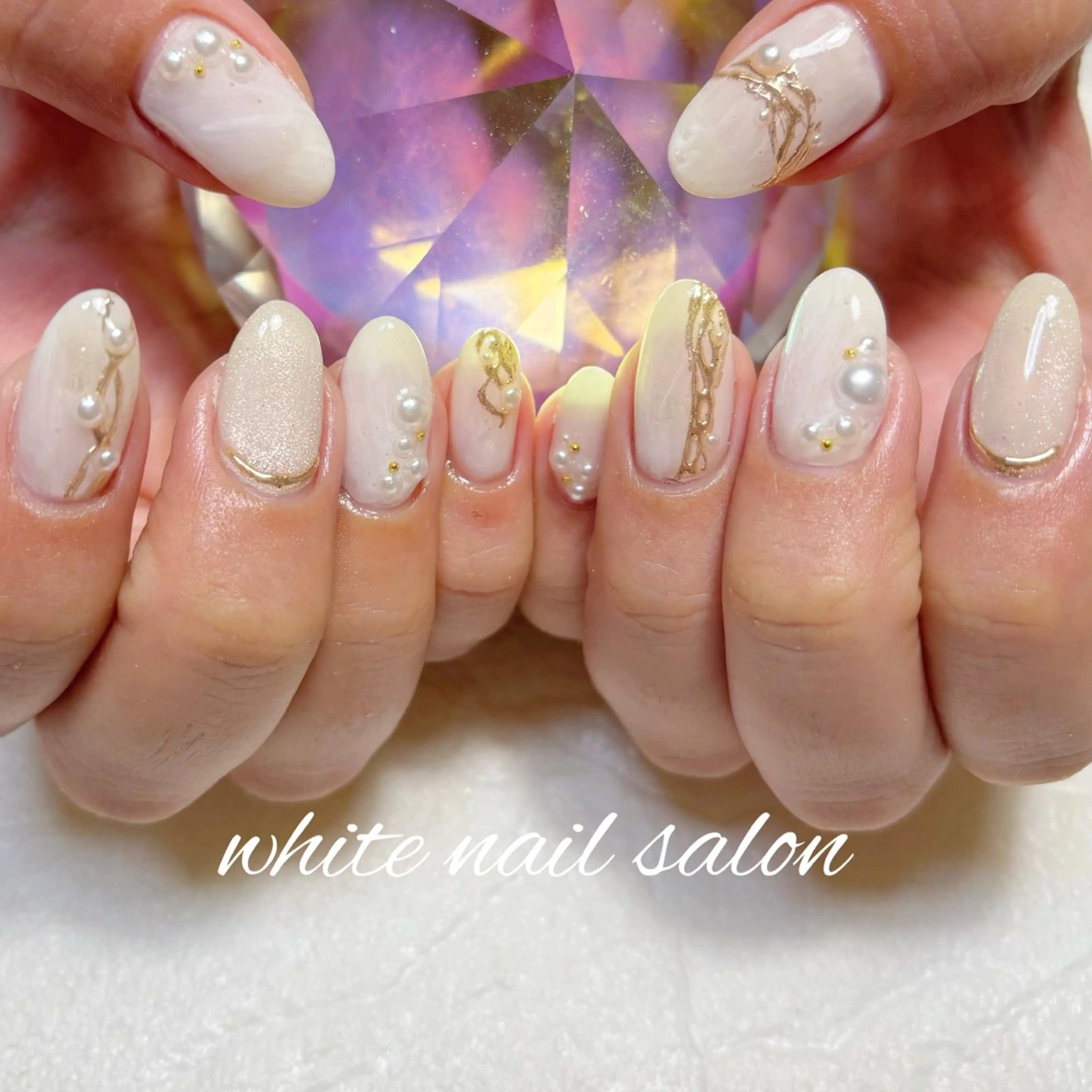 ネイル フットネイル ラメ(グリッター) 持ち込み ハンドネイル white nail salonのネイルデザイン