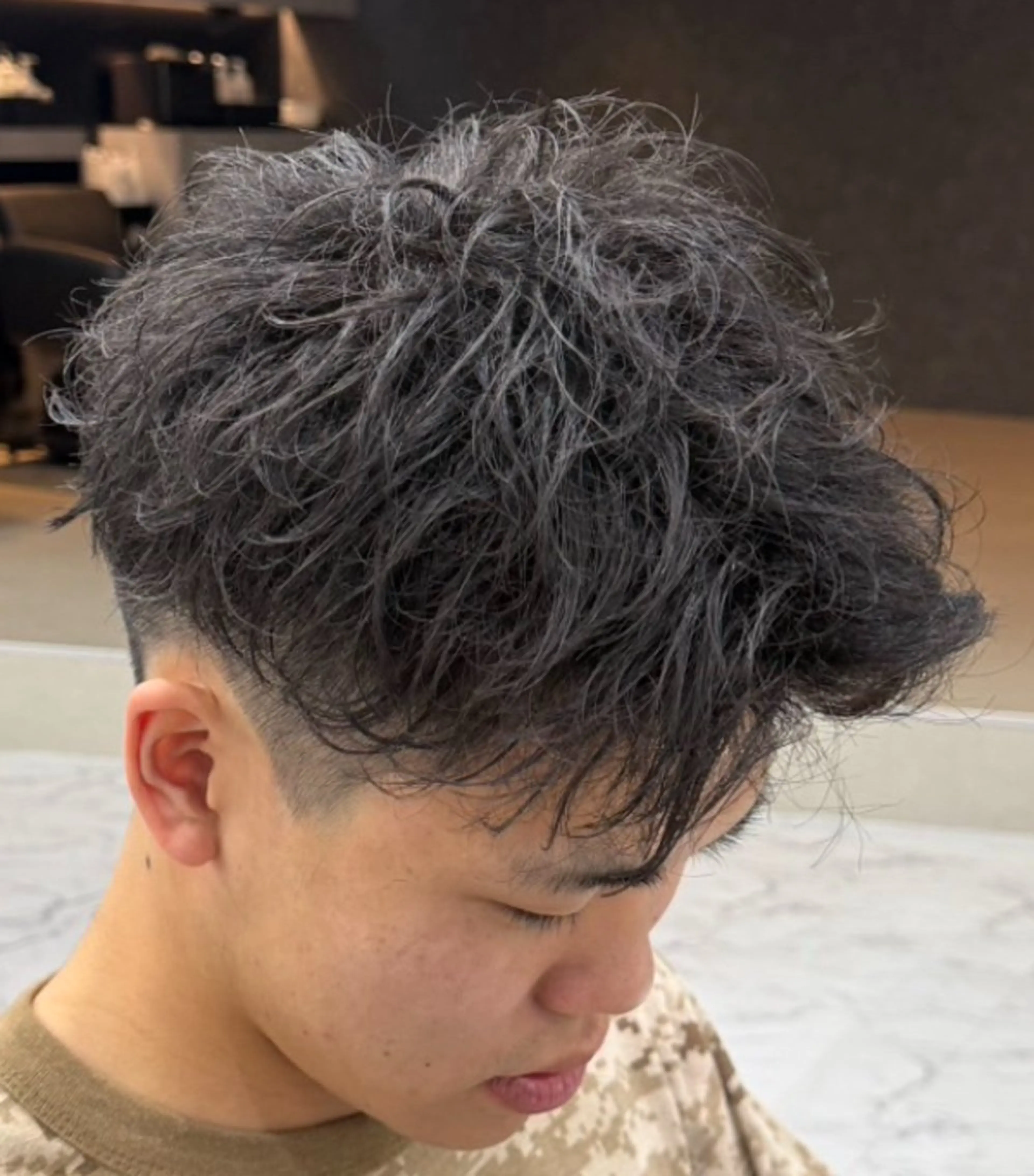 カット（スパイキーショート）＋ピンパーマの写真