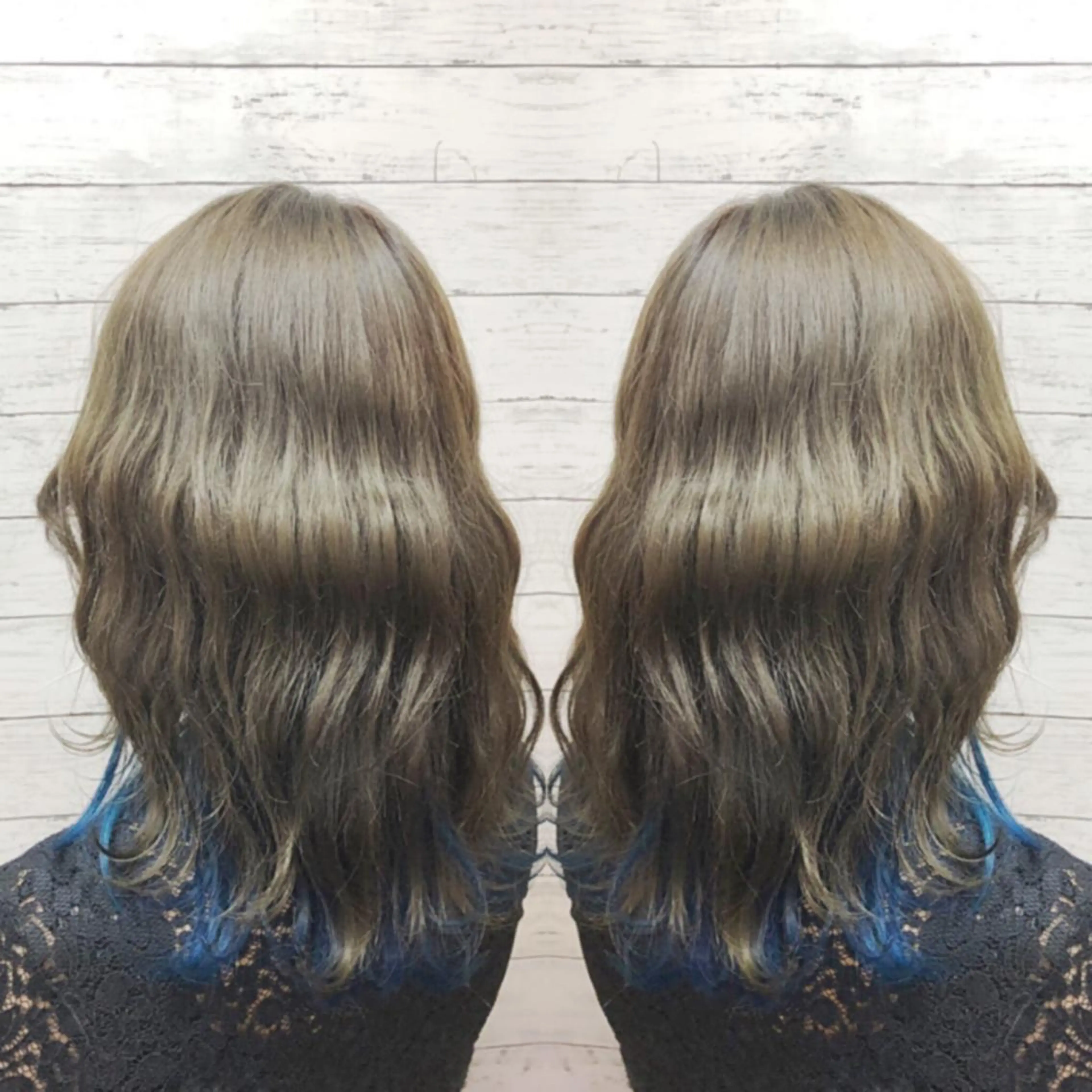 セミロング カラー ブリーチ ケアブリーチ インナーカラー トリートメント ヘアセット 韓国ヘア🤍髪質改善 🇰🇷AKANEのヘアスタイル