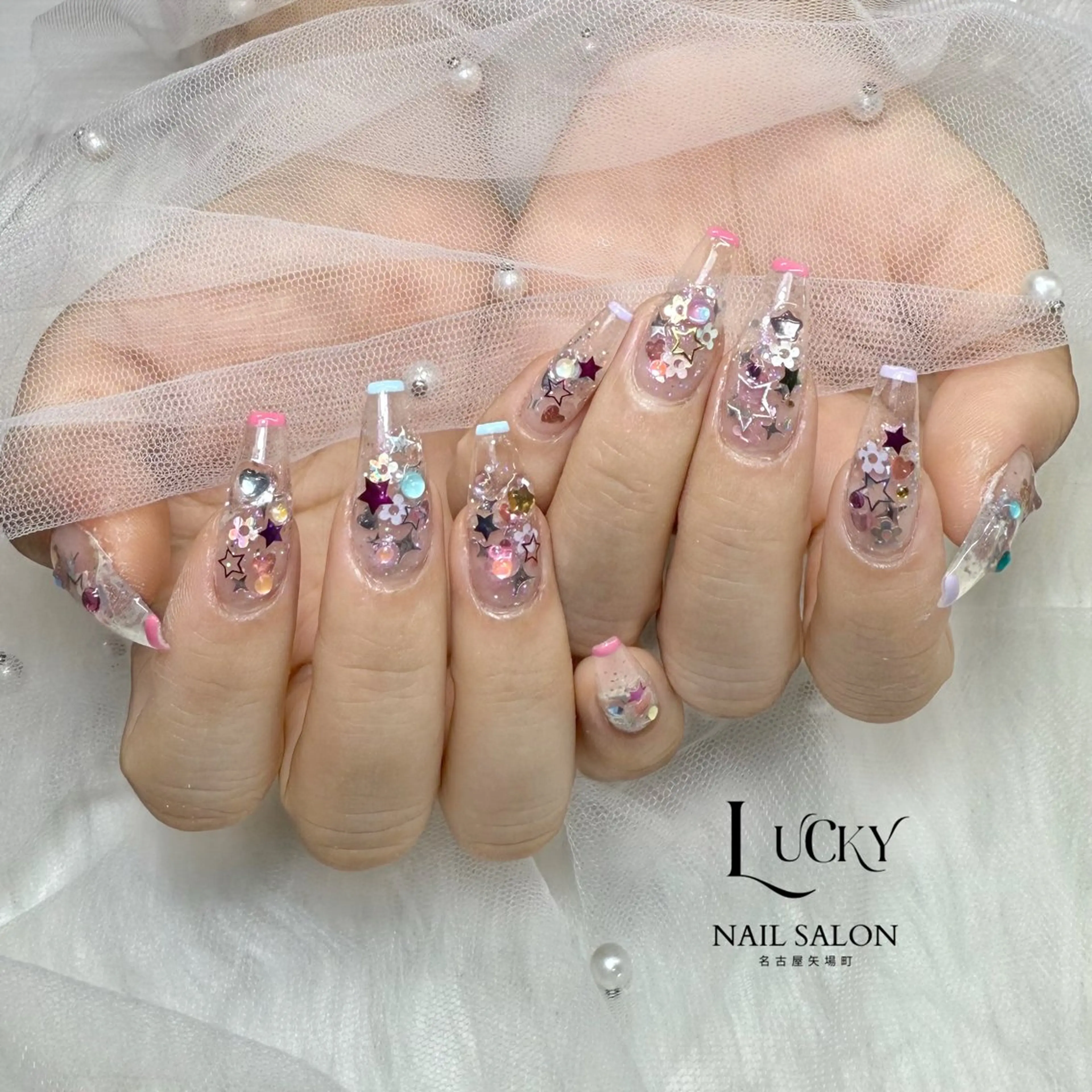 ネイル アートネイル ジェルネイル ロングネイル 持ち込み シンプルネイル ハンドネイル Lucky Nail Salon所属・Lucky Nail Salonのネイルデザイン