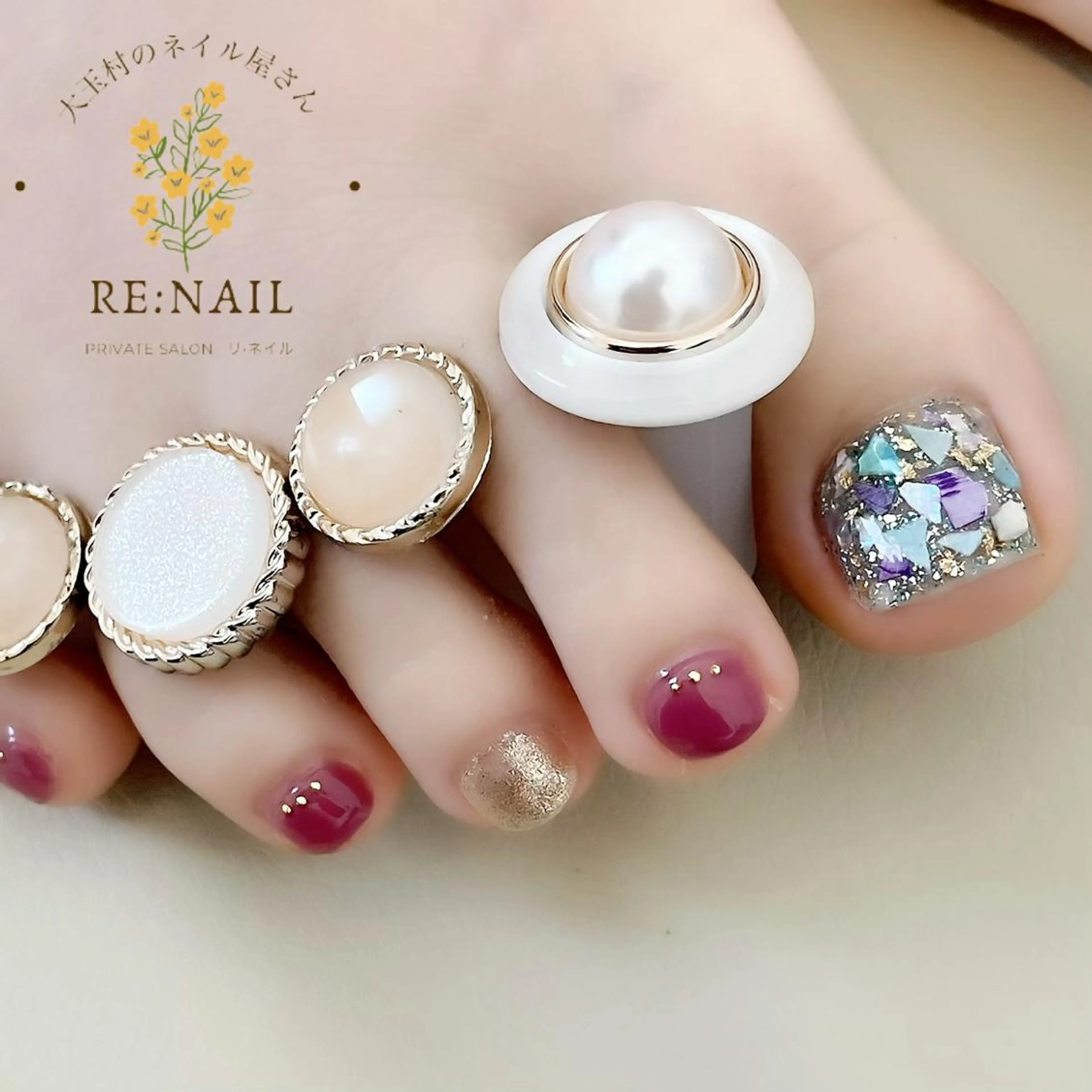 ネイル フットネイル キラキラネイル かんの りなのネイルデザイン