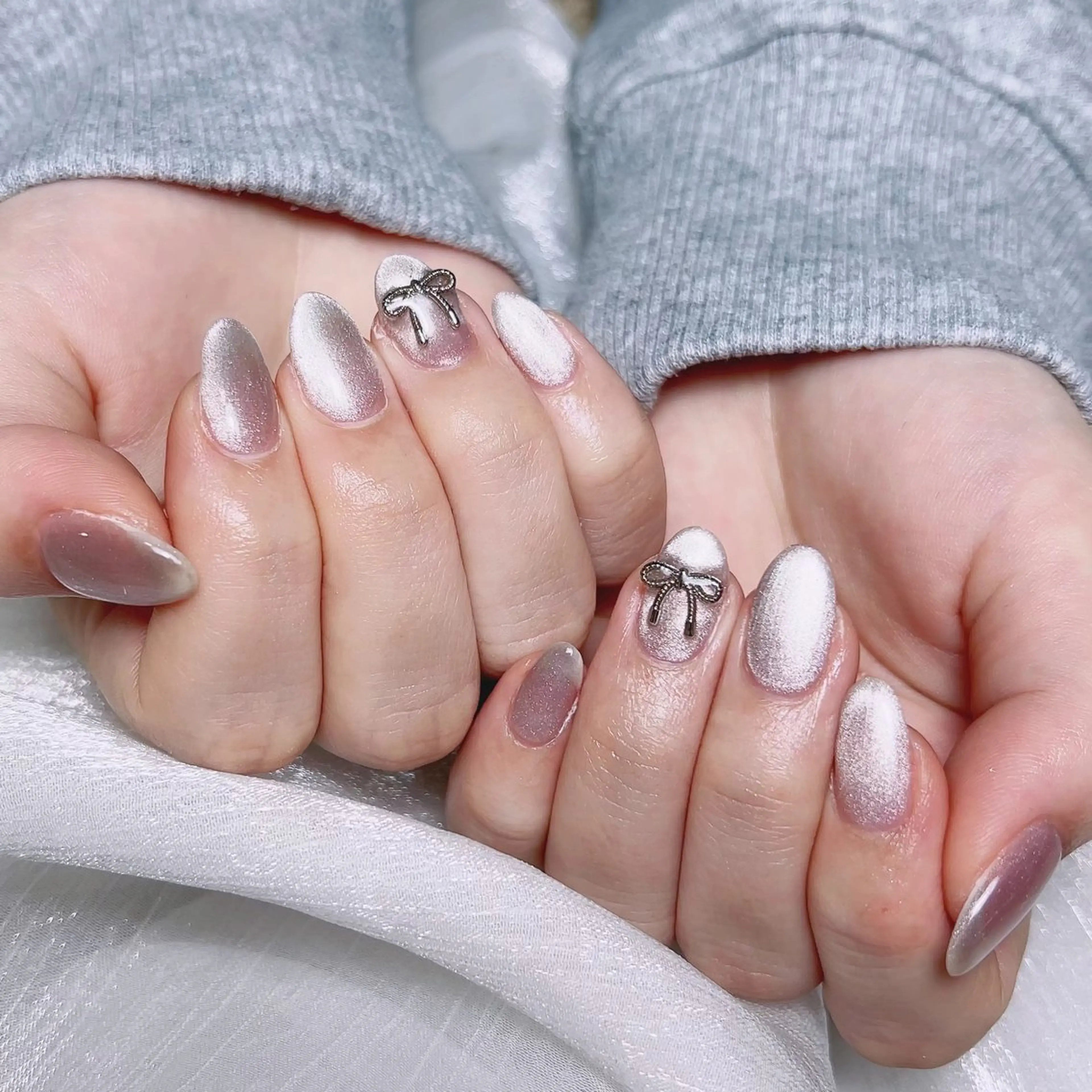 メンズ ネイル メンズ韓国風 アートネイル オーロラネイル ガーリー キラキラネイル ハンドネイル Nail salon 木にいるのネイルデザイン